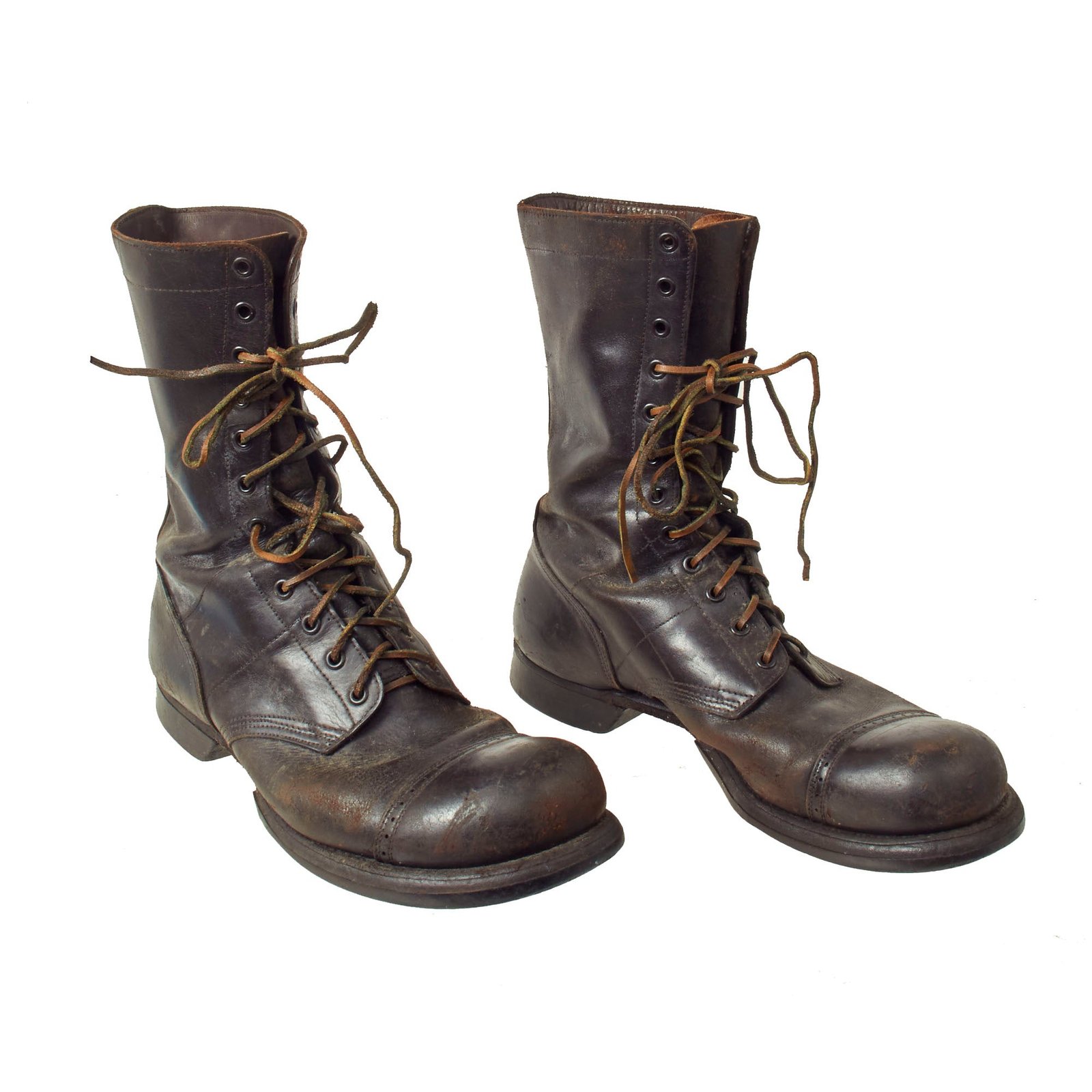 Buy Original U.S. WWII Service Used Airborne Paratrooper Brown Leather Jump Boots by Corcoran - Size 11½ E | Original Firearms Antique For Sale