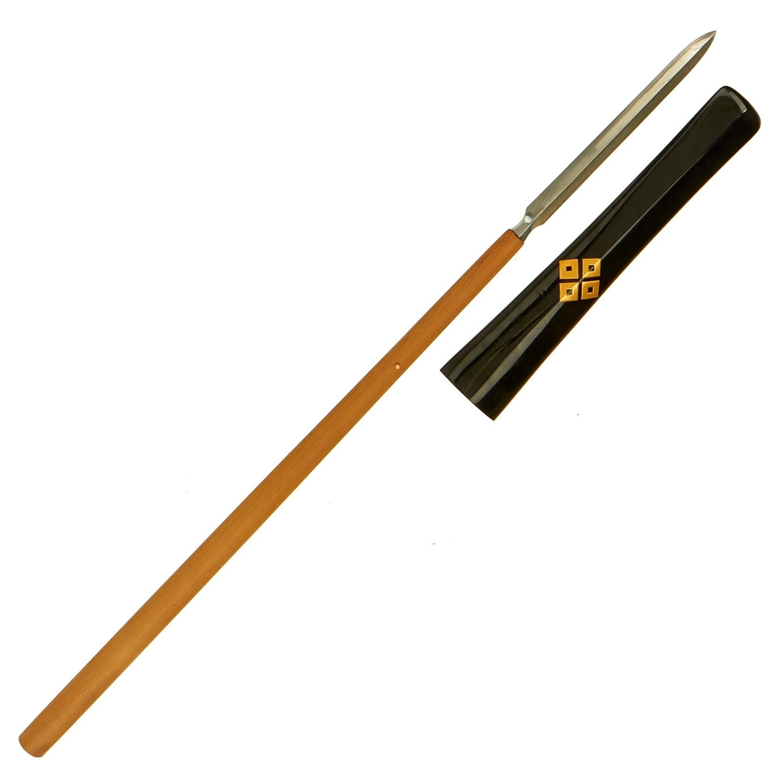 Buy Original Edo Period Japanese Handmade Yari Polearm Blade in Resting Handle with Lacquered Scabbard | Original Firearms Antique For Sale