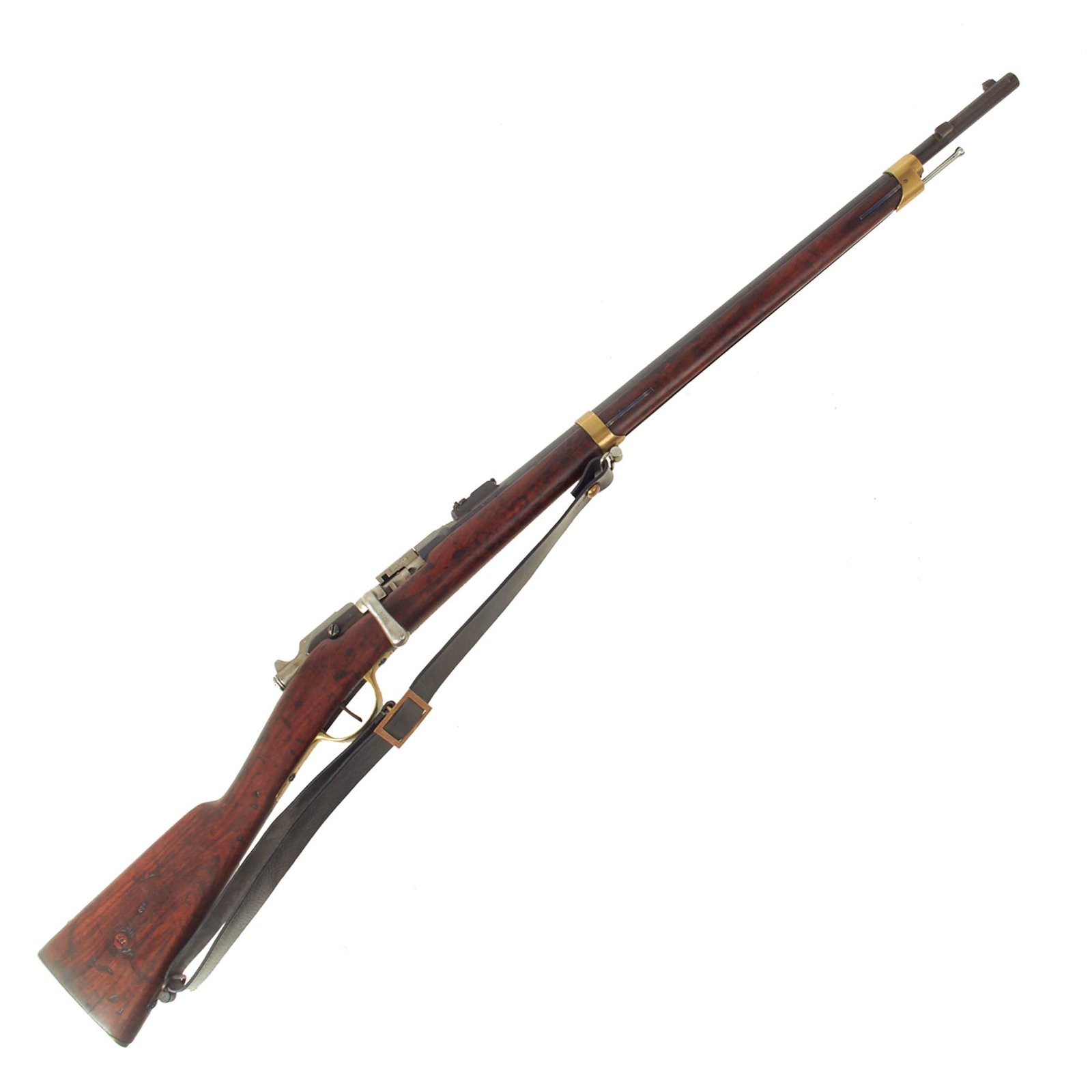 Buy Original French Fusil Gras Modèle 1874 M80 Gendarmerie Carbine by St. Etiénne with Brass Fittings & Sling - Dated 1879 | Original Firearms Antique For Sale
