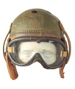 Buy Original U.S. WWII M38 Tanker Helmet by Sears Saddlery Co. with B-8 Goggles - Size 7 | Original Firearms Antique For Sale