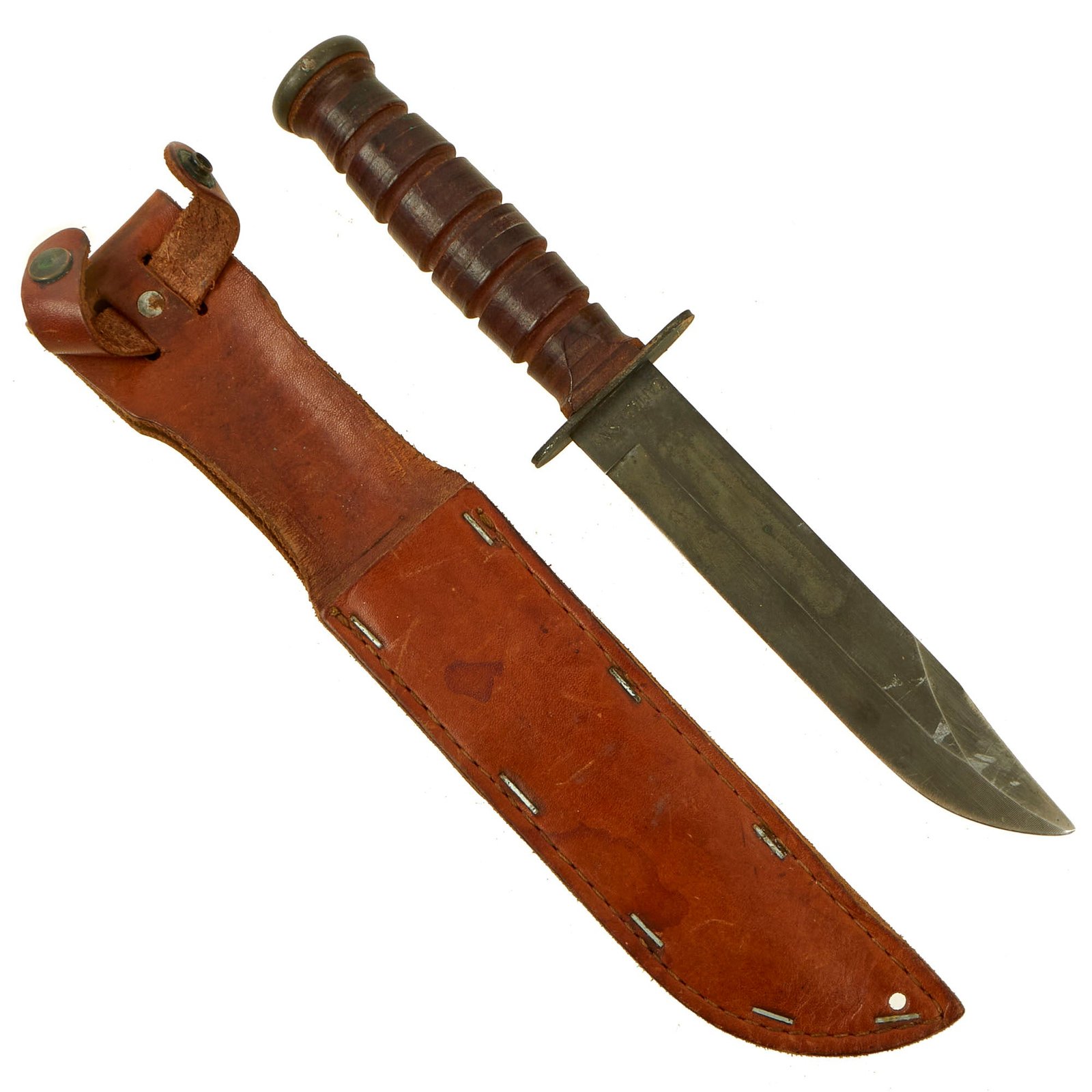 Buy Original U.S. WWII USMC Mark 2 KA-BAR Fighting Knife by CAMILLUS in Leather Sheath | Original Firearms Antique For Sale