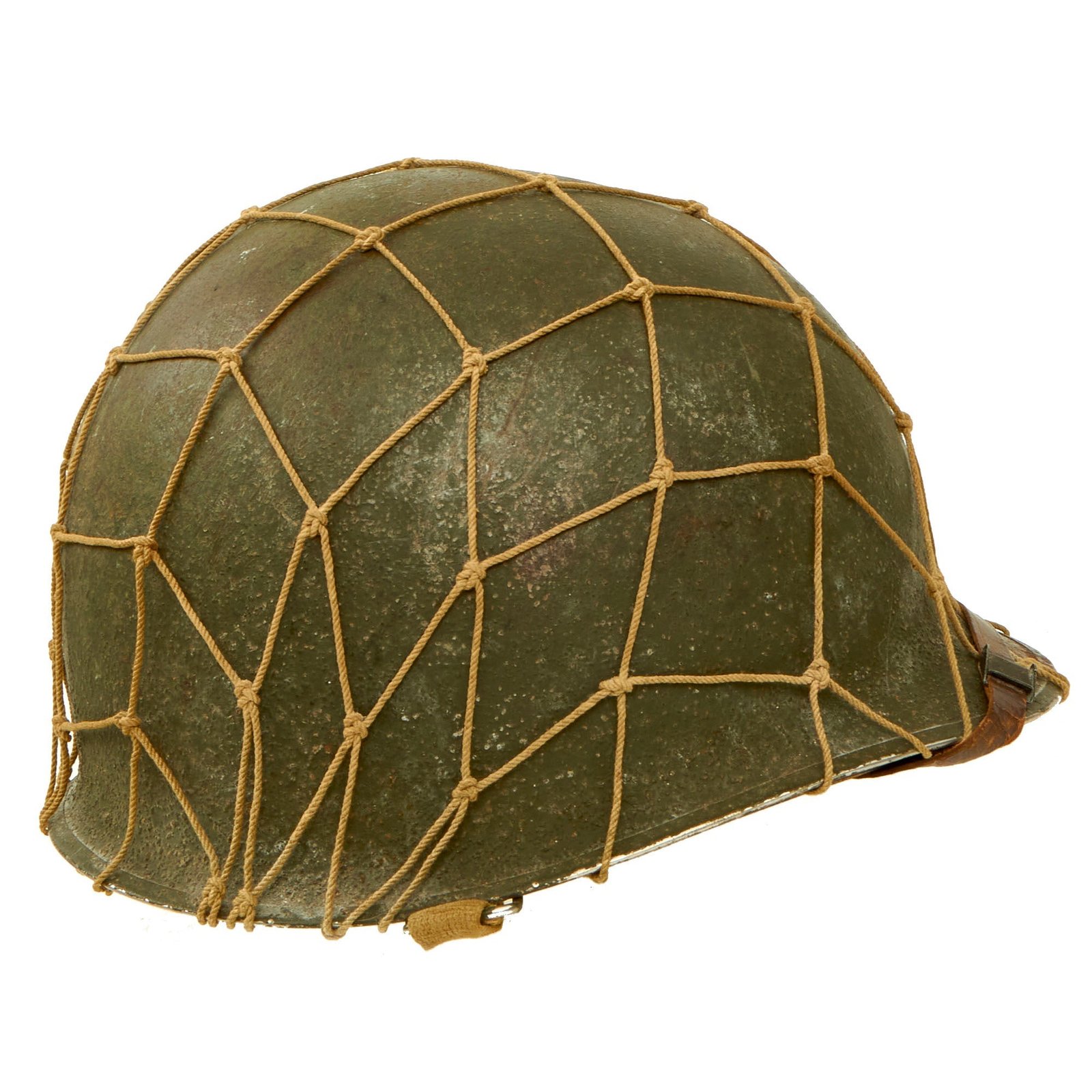 Buy Original U.S. WWII Laundry Number Marked McCord Front Seam Swivel Bale M1 Helmet with Net and Firestone Liner - Complete | Original Firearms Antique For Sale