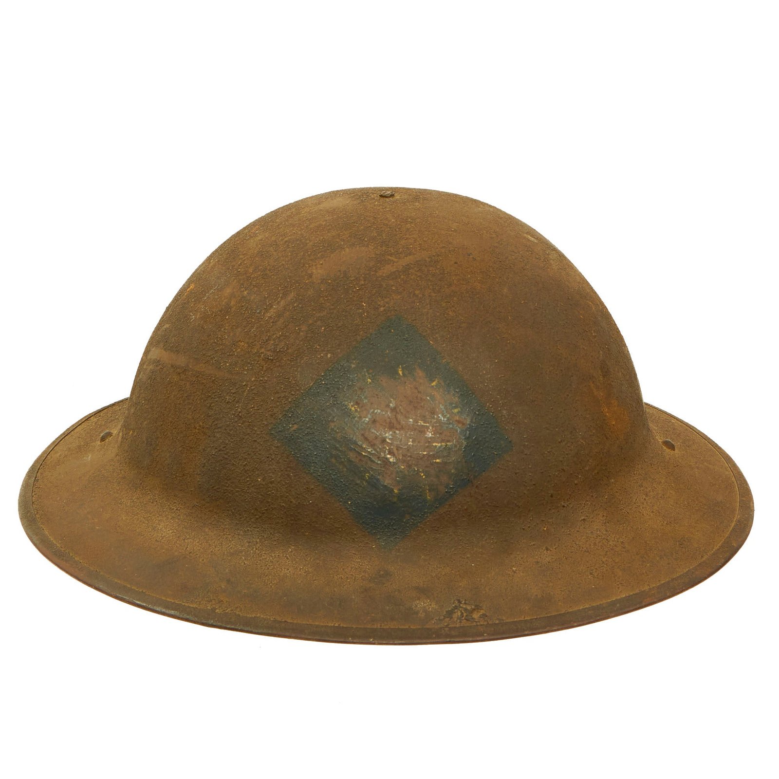 Buy Original U.S. WWI 40th Infantry “Sunburst” Division M1917 Doughboy Helmet - Complete | Original Firearms Antique For Sale
