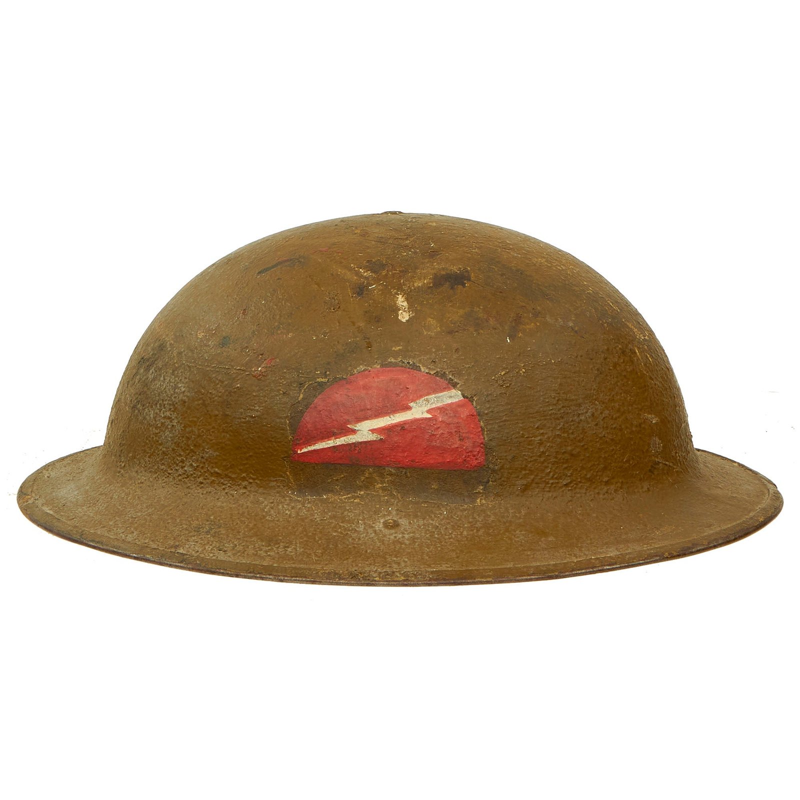 Buy Original U.S. WWI 78th Infantry “Lightning” Division M1917 Doughboy Helmet - Complete | Original Firearms Antique For Sale