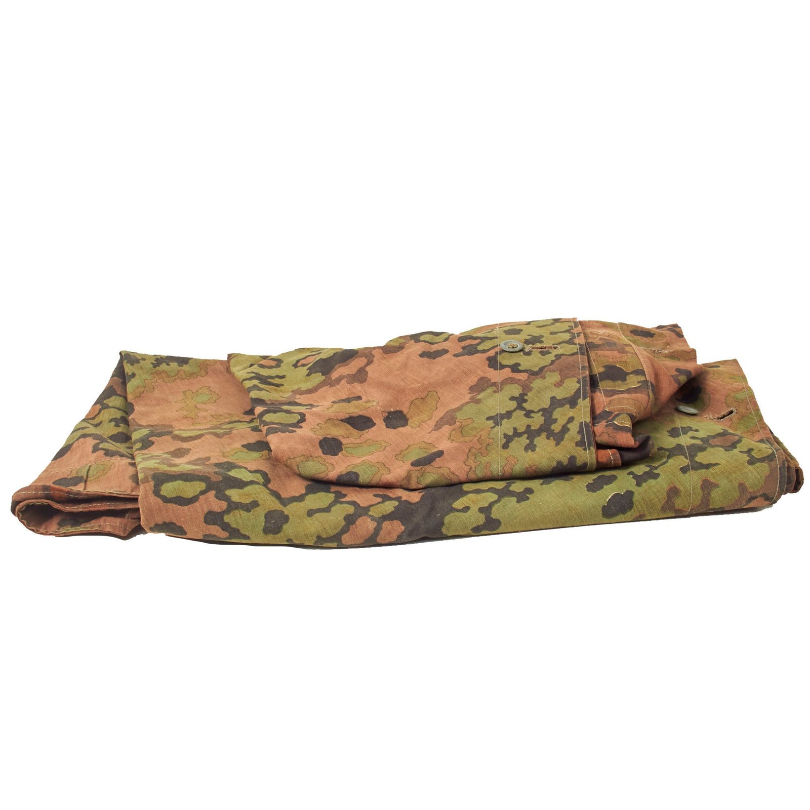 Buy Original Rare German WWII Waffen-SS Zeltbahn Tent Quarter & Poncho in Oak Pattern A Camouflage | Original Firearms Antique For Sale