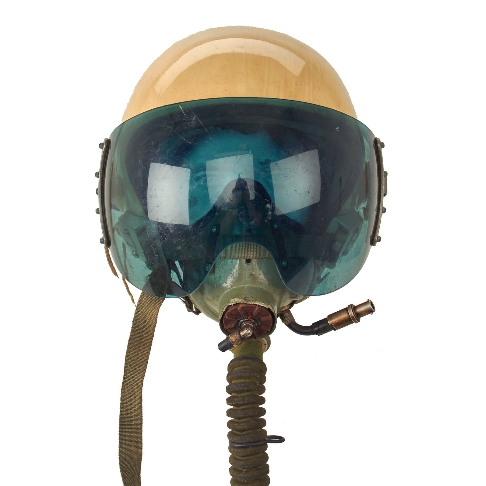 Buy Original Soviet Cold War MiG-29 Fighter Jet Flight Helmet ZSh-5MKV2 with Oxygen Mask KM-34 | Original Firearms Antique For Sale