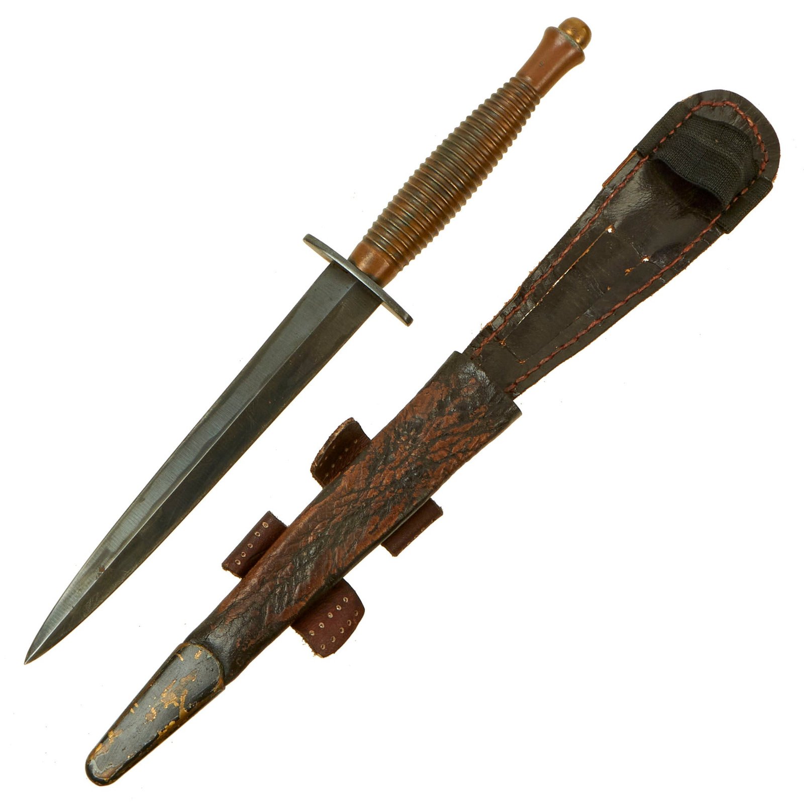 Buy Original British WWII Early Third Pattern Fairbairn-Sykes Fighting Knife with Scabbard - Import Marked ENGLAND | Original Firearms Antique For Sale