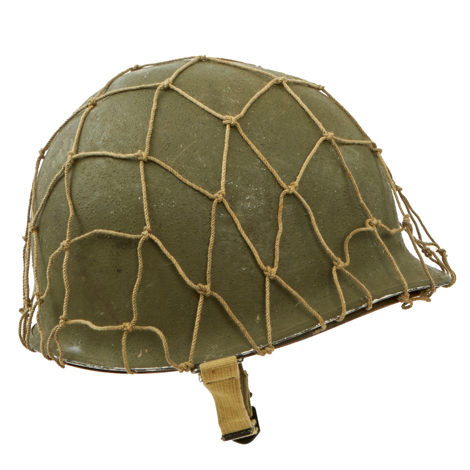 Buy Original U.S. WWII 1944 McCord Front Seam Swivel Bale M1 Helmet with Net and International Molded Plastics Liner | Original Firearms Antique For Sale