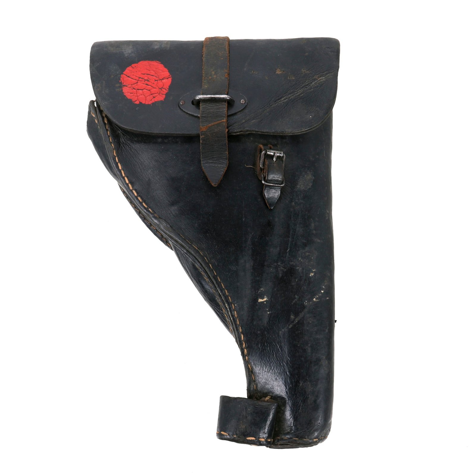 Buy Original German WWII Black Preßstoff & Leather Flare Signal Pistol Holster - Service Used | Original Firearms Antique For Sale
