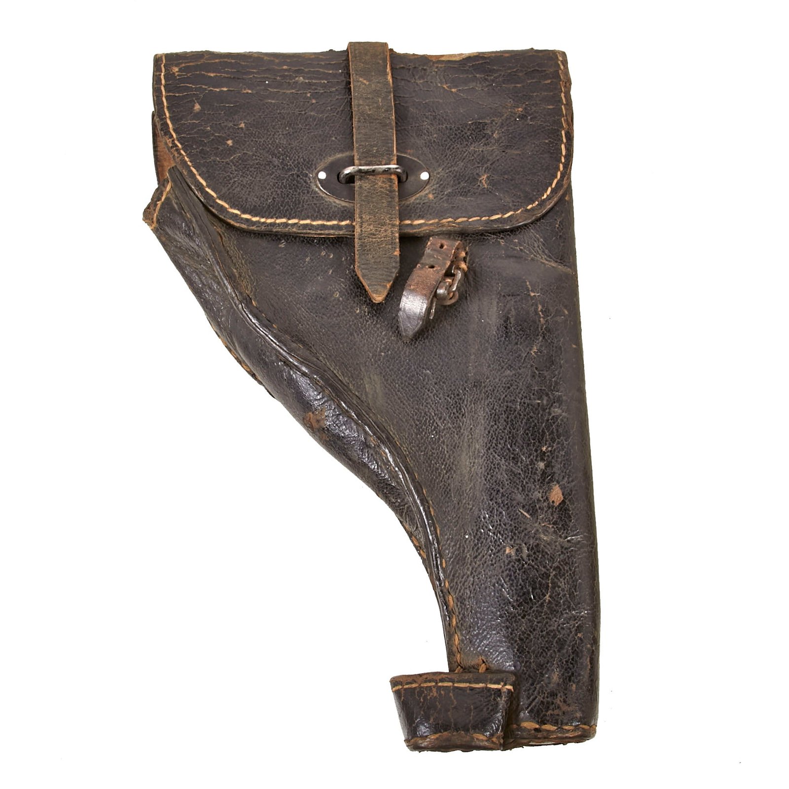Buy Original German WWII Stiff Black Preßstoff & Leather Flare Signal Pistol Holster with Waffenamt Stamp | Original Firearms Antique For Sale