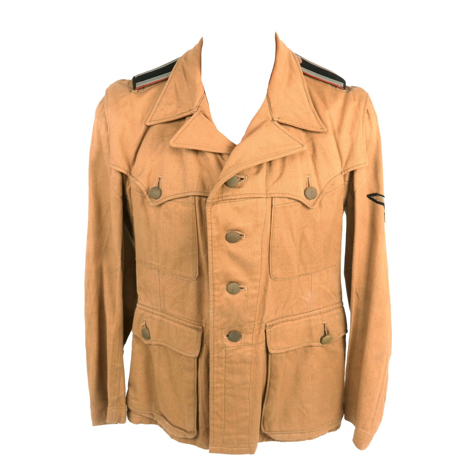 Buy Original German WWII Afrika Korps Waffen SS Reconnaissance SS-Unterscharführer NCO 2nd Pattern Tropical "Sahariana" Uniform Tunic | Original Firearms Antique For Sale