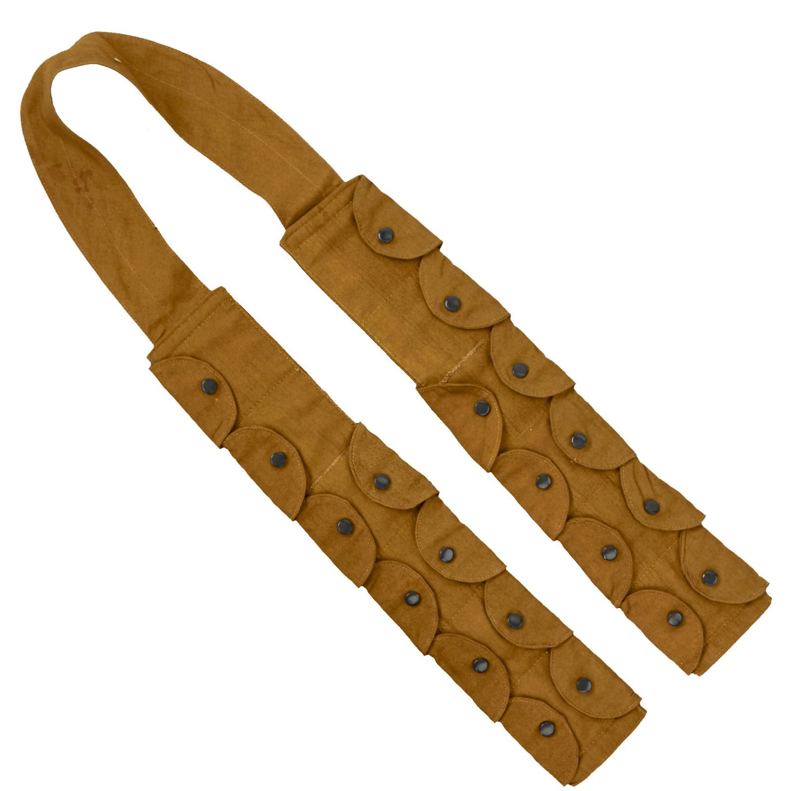 Buy Original Rare German WWII 1944 Dated Luftwaffe Tan Fallschirmjäger Paratrooper Ammo Bandolier - RBNr. Marked | Original Firearms Antique For Sale