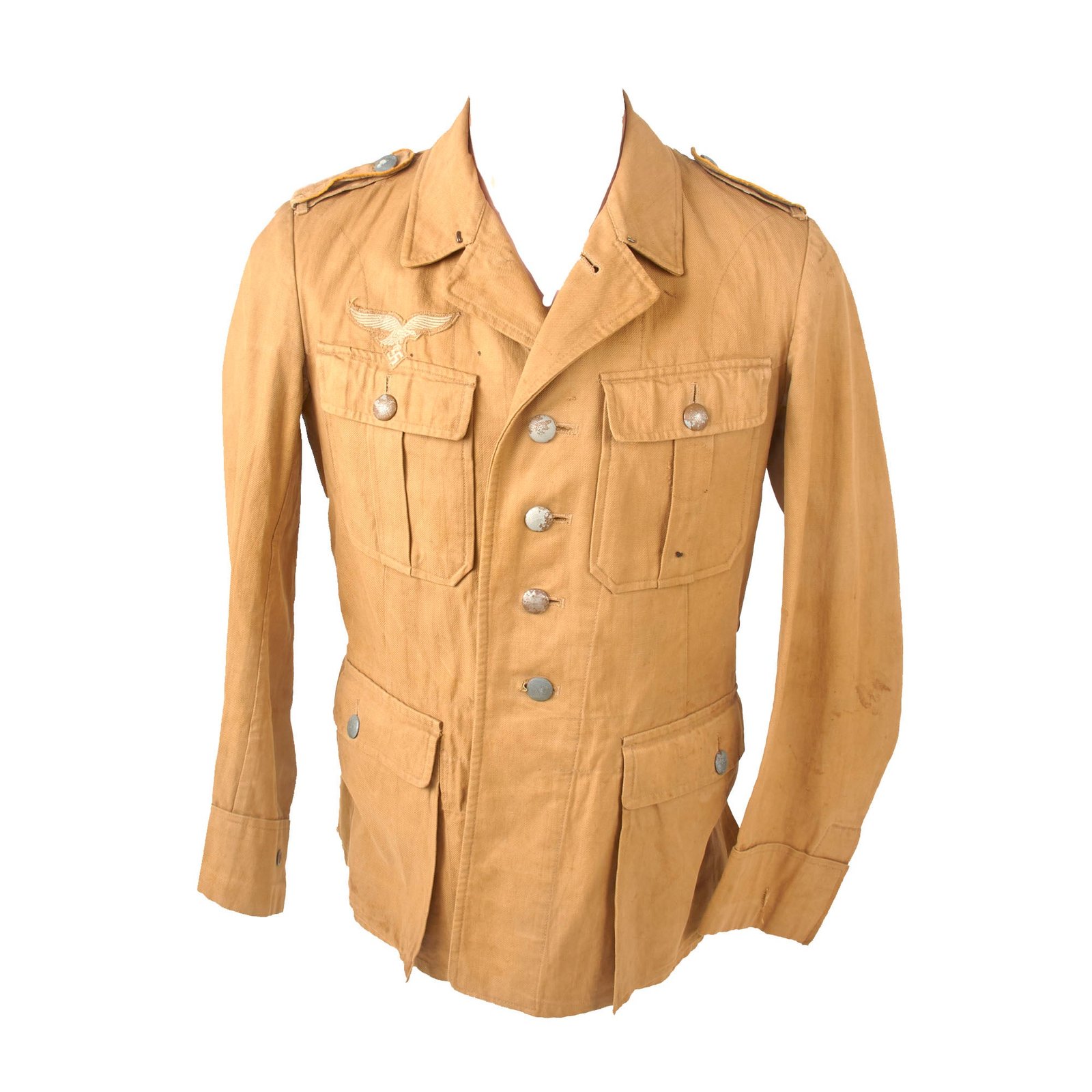 Buy Original German WWII Afrika Korps Luftwaffe Flight Branch Enlisted M41 Tan Tropical Uniform Service Tunic by Peek & Cloppenburg | Original Firearms Antique For Sale
