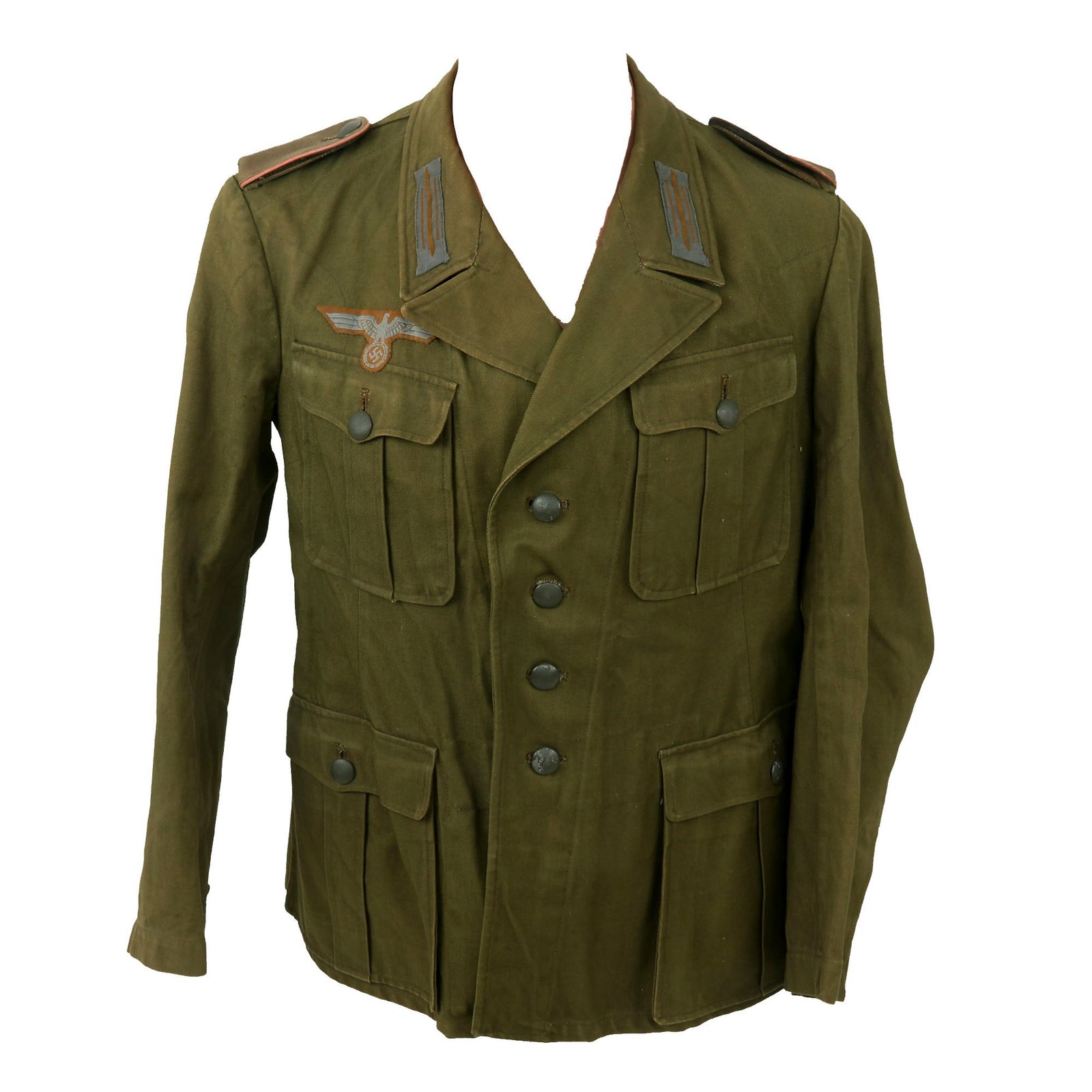 Buy Original Excellent German WWII Afrika Korps Panzer Tank Enlisted First Pattern Tropical Tunic with Maker Markings - Dated 1942 | Original Firearms Antique For Sale