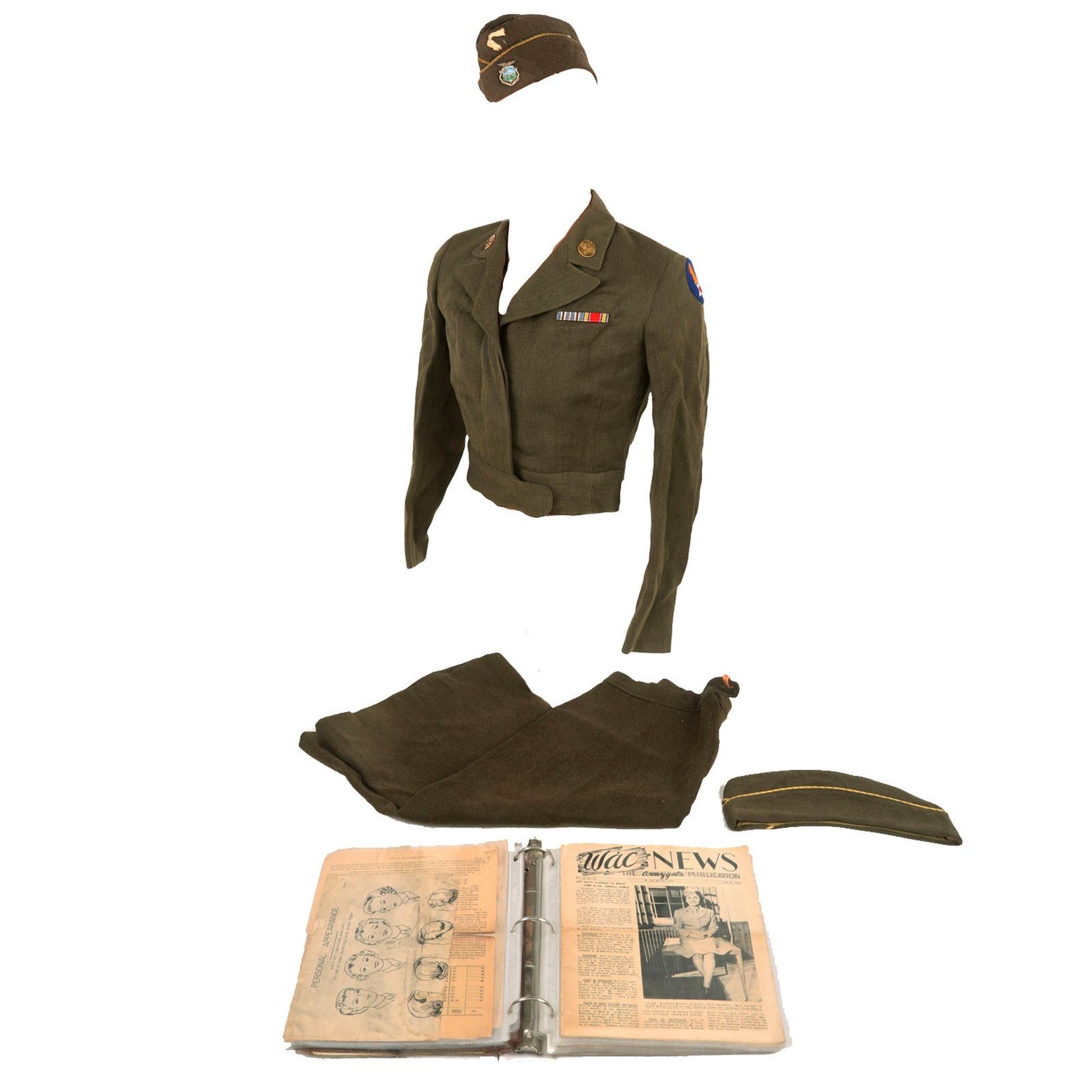 Buy Original U.S. WWII Named Women’s Army Corps Uniform & Binder Album Grouping - Army Air Corps Tactical School | Original Firearms Antique For Sale