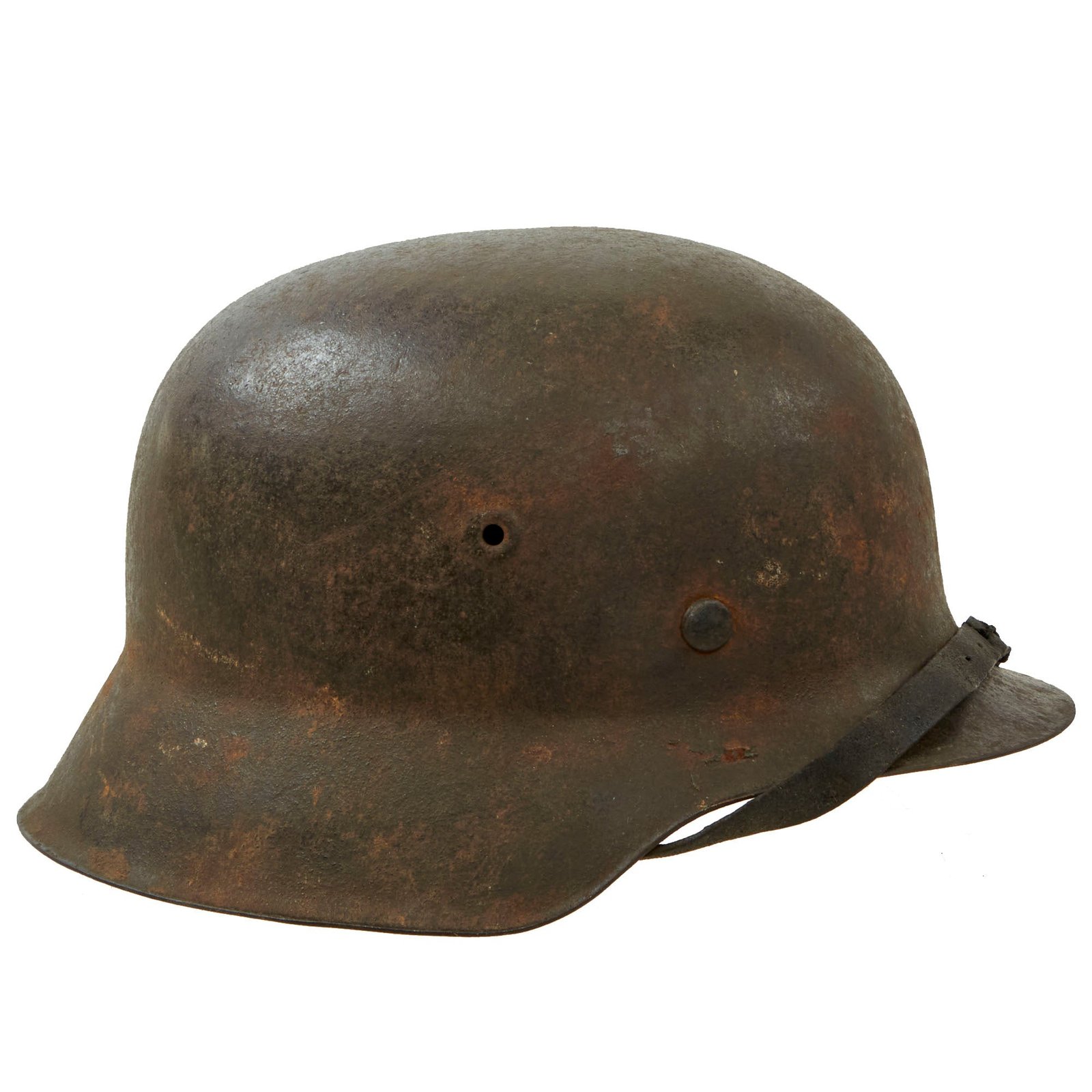 Buy Original German WWII Service Worn M42 No Decal Army Heer Helmet with 56cm Liner & Chinstrap - hkp64 | Original Firearms Antique For Sale
