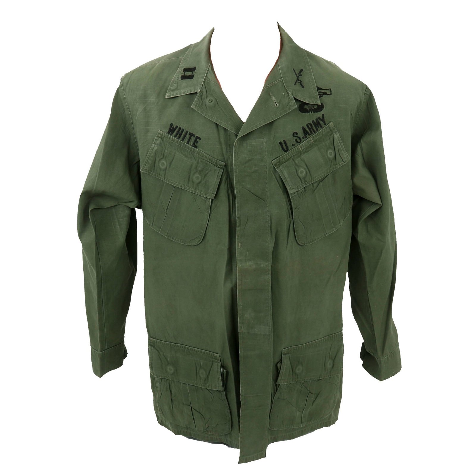 Buy Original U.S. Vietnam War 1st Cavalry (Ranger) Patched OG-107 “Type III” Jungle Jacket With Direct Embroidery | Original Firearms Antique For Sale