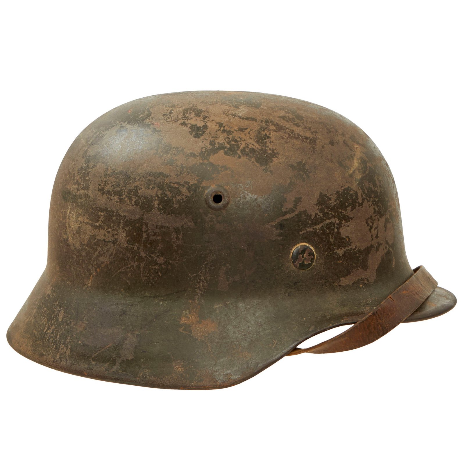 Buy Original German WWII Army Heer M40 "No Decal" Steel Helmet with 1940 Dated 57cm Liner & Chinstrap - Stamped NS64 - Partial Replacement Decal | Original Firearms Antique For Sale