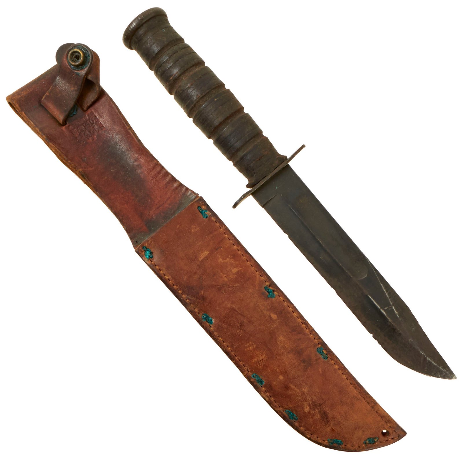 Buy Original Unissued U.S. WWII USMC Mark 2 KA-BAR Fighting Knife by CAMILLUS in Named Leather Sheath by Boyt | Original Firearms Antique For Sale