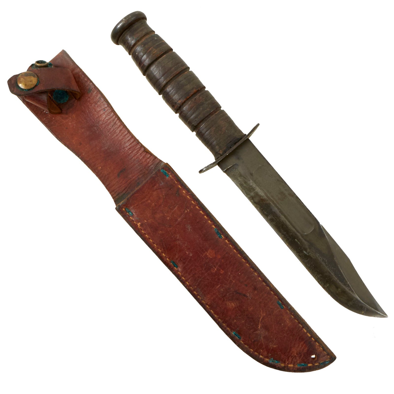 Buy Original U.S. WWII Late War Navy Mark 2 KA-BAR Fighting Knife by Union Cutlery with Leather Scabbard | Original Firearms Antique For Sale