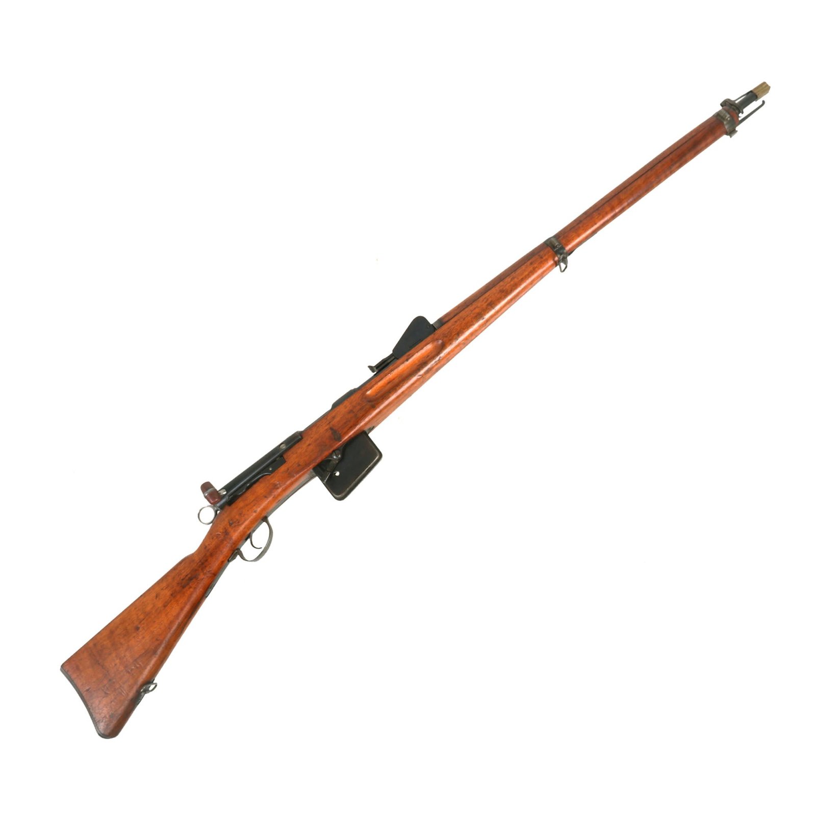 Buy Original Swiss First Model 1889 Schmidt-Rubin Magazine Infantry Rifle with Figured Stock & Muzzle Cover - Matching Serial 176444 | Original Firearms Antique For Sale