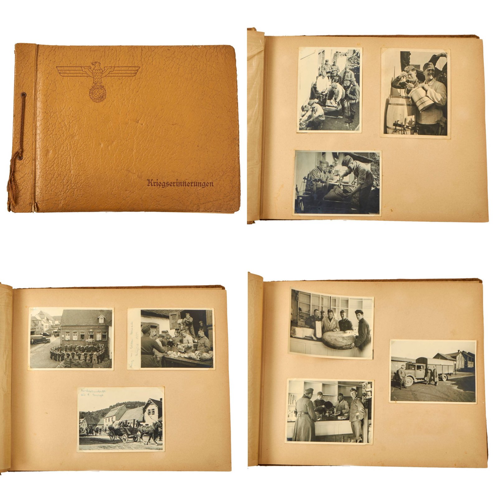 Buy Original German WWII Heer Army "War Memories" Personal Photo Album with Many Food Preparation Photos - 76 Photos | Original Firearms Antique For Sale