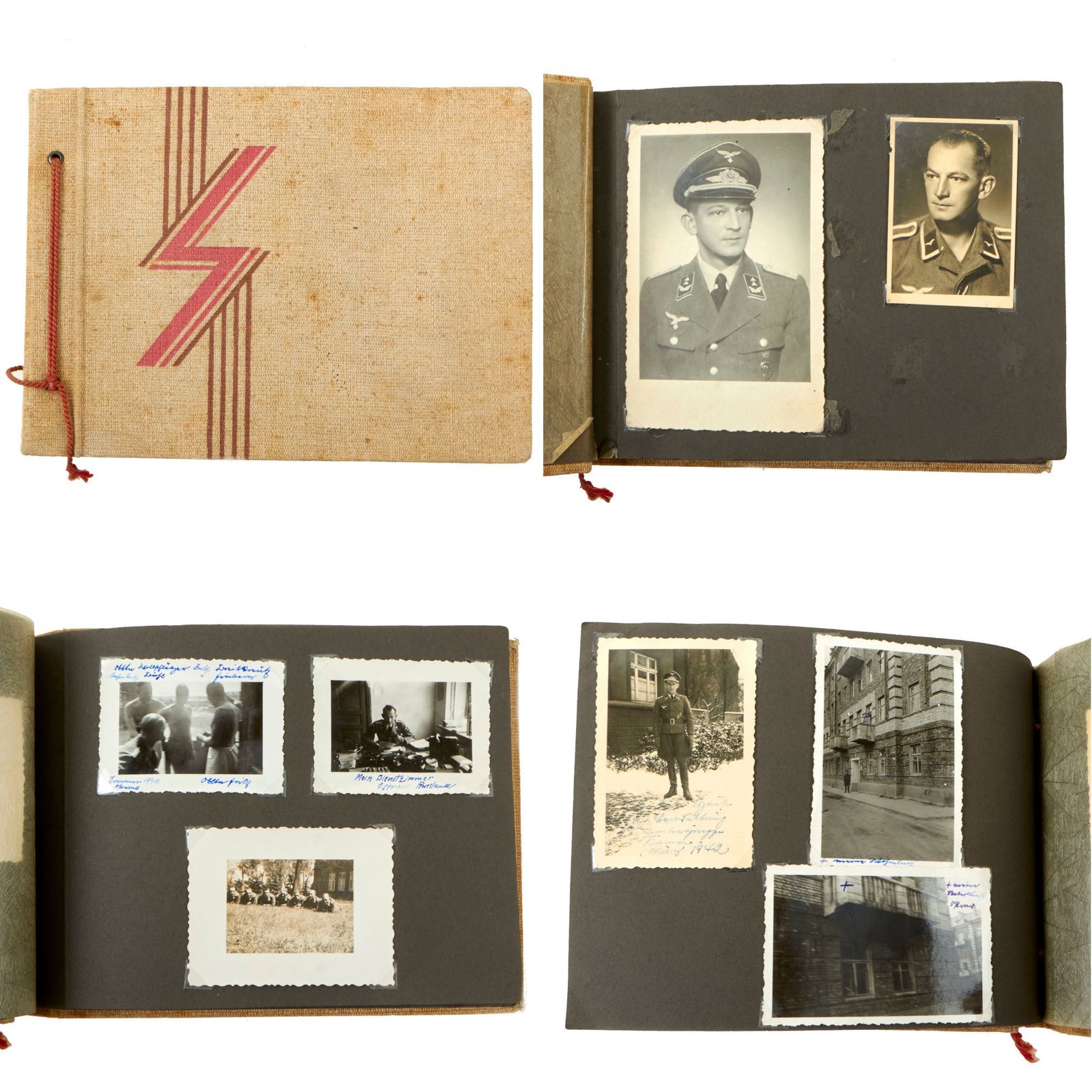 Buy Original German WWII Luftwaffe Administrative Official & NCO Personal Photo Album with Siegrune Marked Cloth Cover - 108 Pictures | Original Firearms Antique For Sale