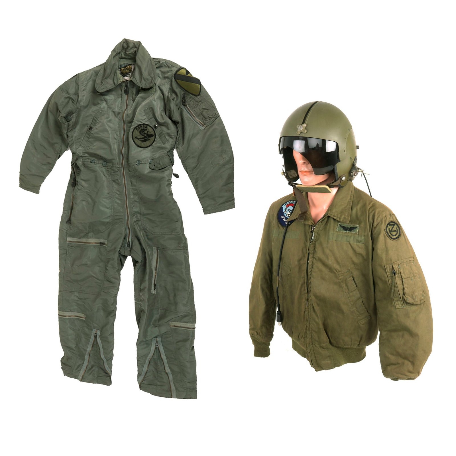 Buy Original U.S. Vietnam War Cold Weather Flight Jacket, Flying Suit and APH-5 Helicopter Pilot Grouping - (3) Items | Original Firearms Antique For Sale
