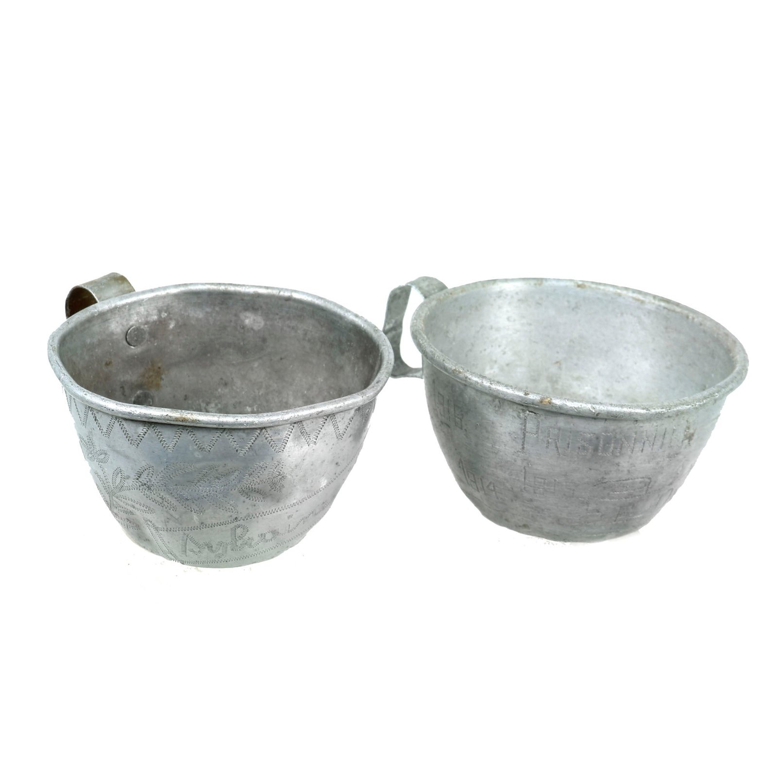 Buy Original French WWI Prisoner of War Engraved Trench Art Drinking Cups - Münster POW Camp | Original Firearms Antique For Sale