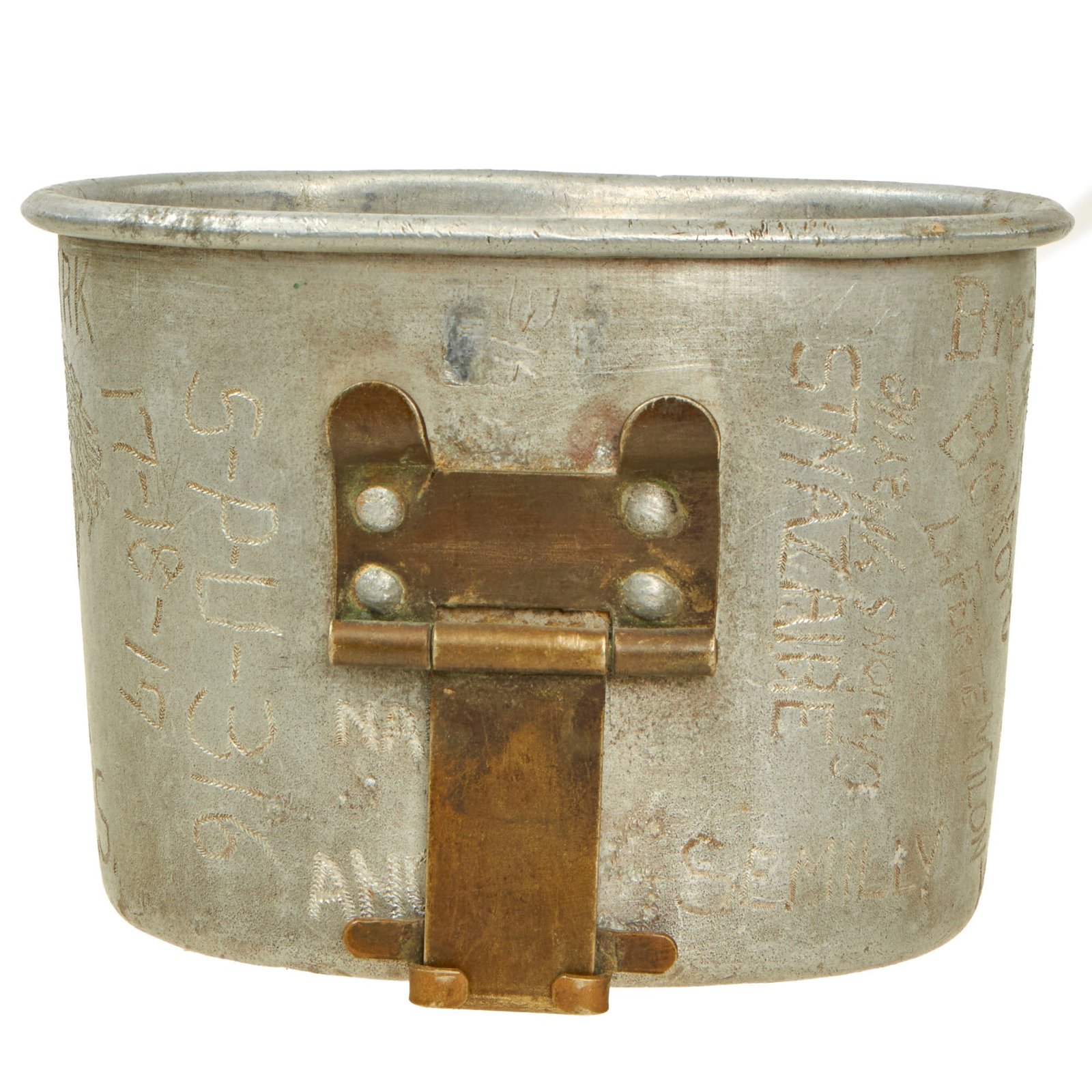 Buy Original U.S. WWI Named & Engraved Travel Diary M1910 Canteen Cup - Ambulance Service Gaalic Rooster | Original Firearms Antique For Sale