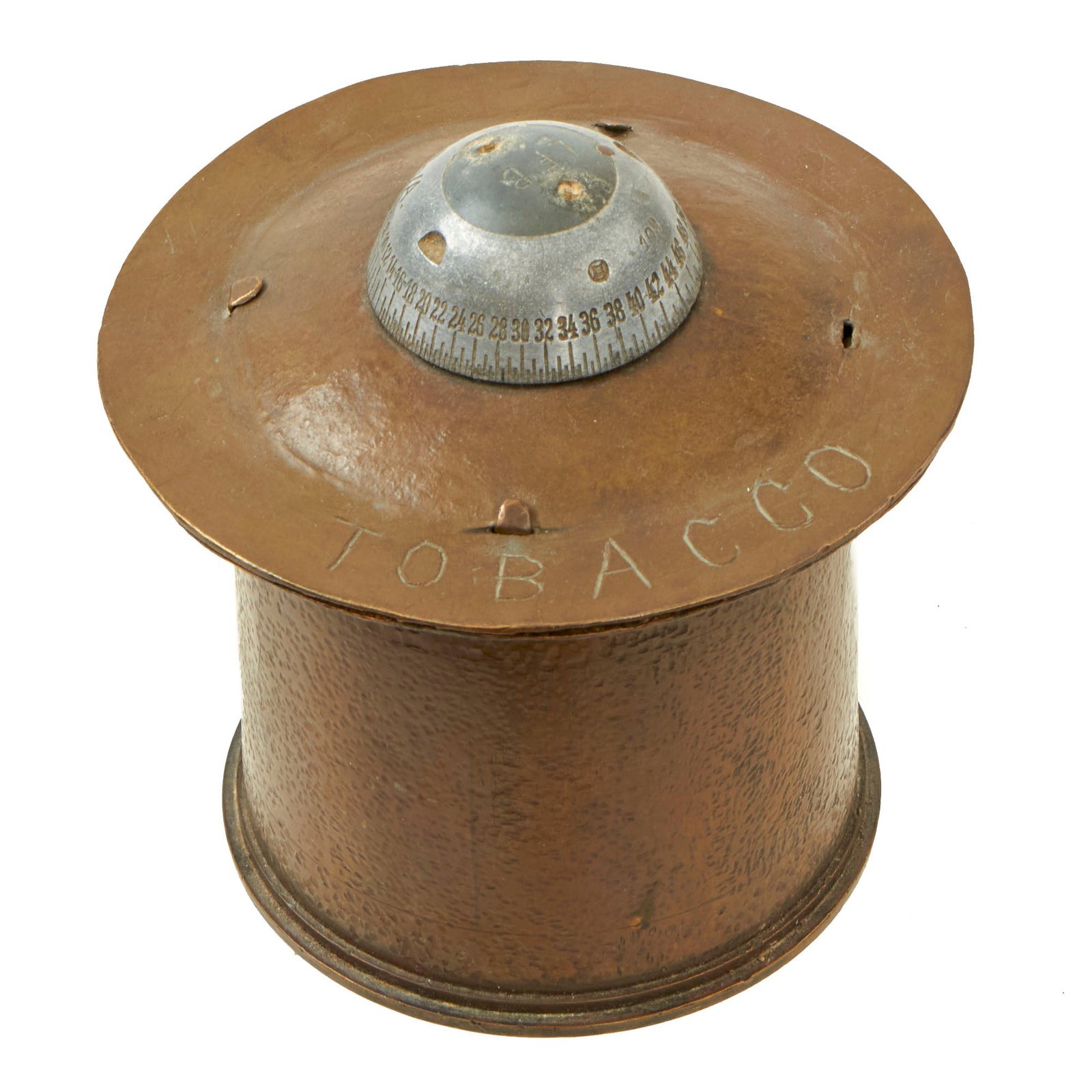 Buy Original British WWI Inert 84mm QF 18-Pounder Field Gun Artillery Shell Tobacco Tin Trench Art | Original Firearms Antique For Sale