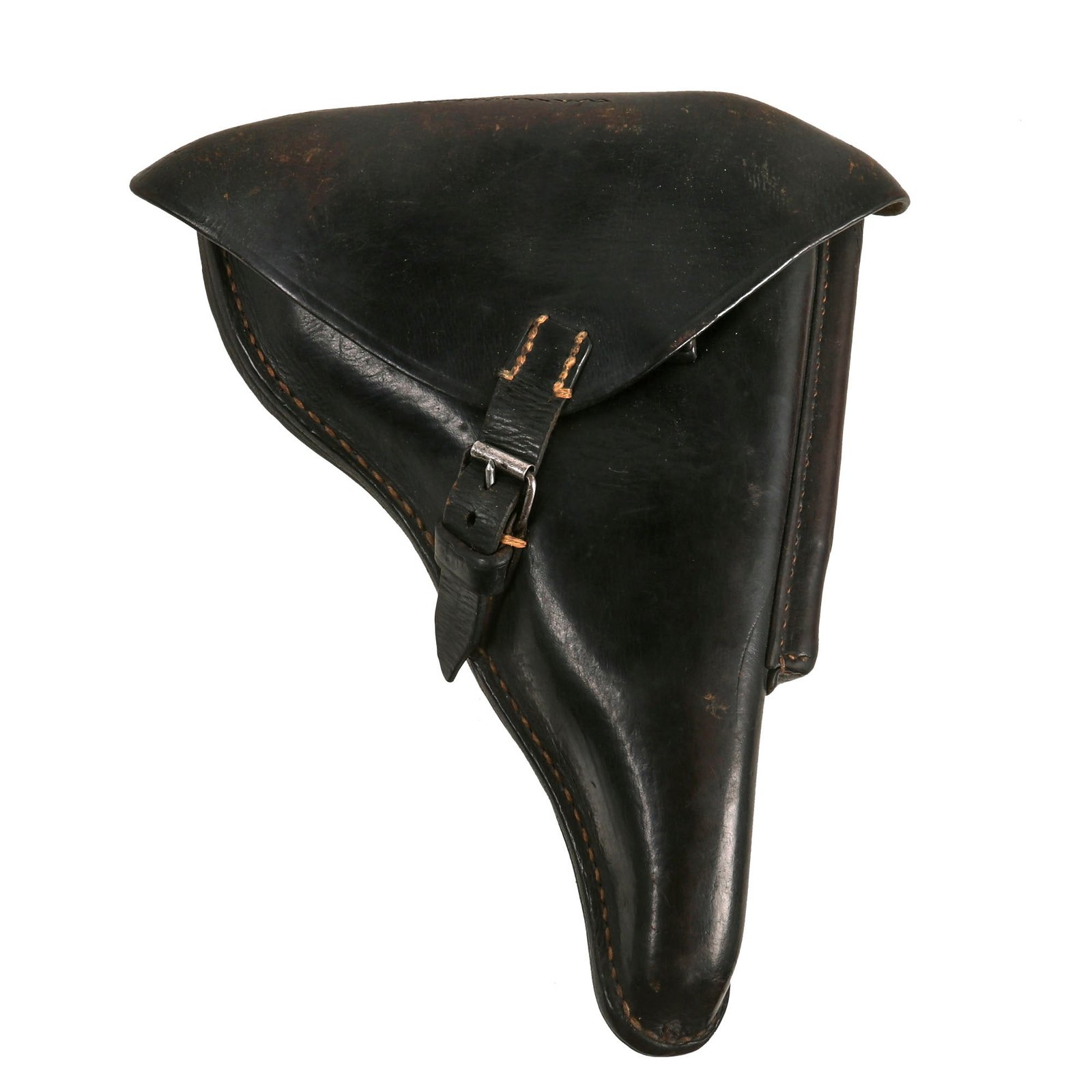 Buy Original German WWII P08 Luger Brown Leather Hardshell Holster - Waffenamt Marked | Original Firearms Antique For Sale