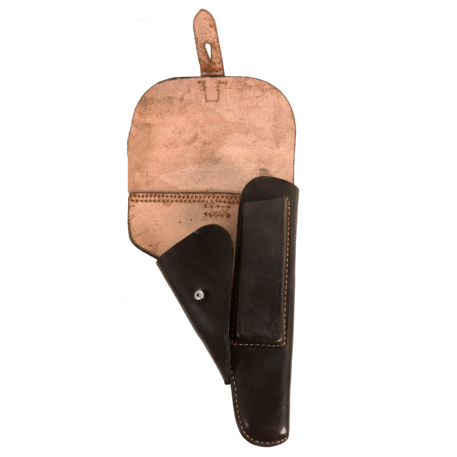 Buy Original German WWII 1944 dated Walther P38 Black Leather Softshell Holster by Gustav Genschow & Co. | Original Firearms Antique For Sale