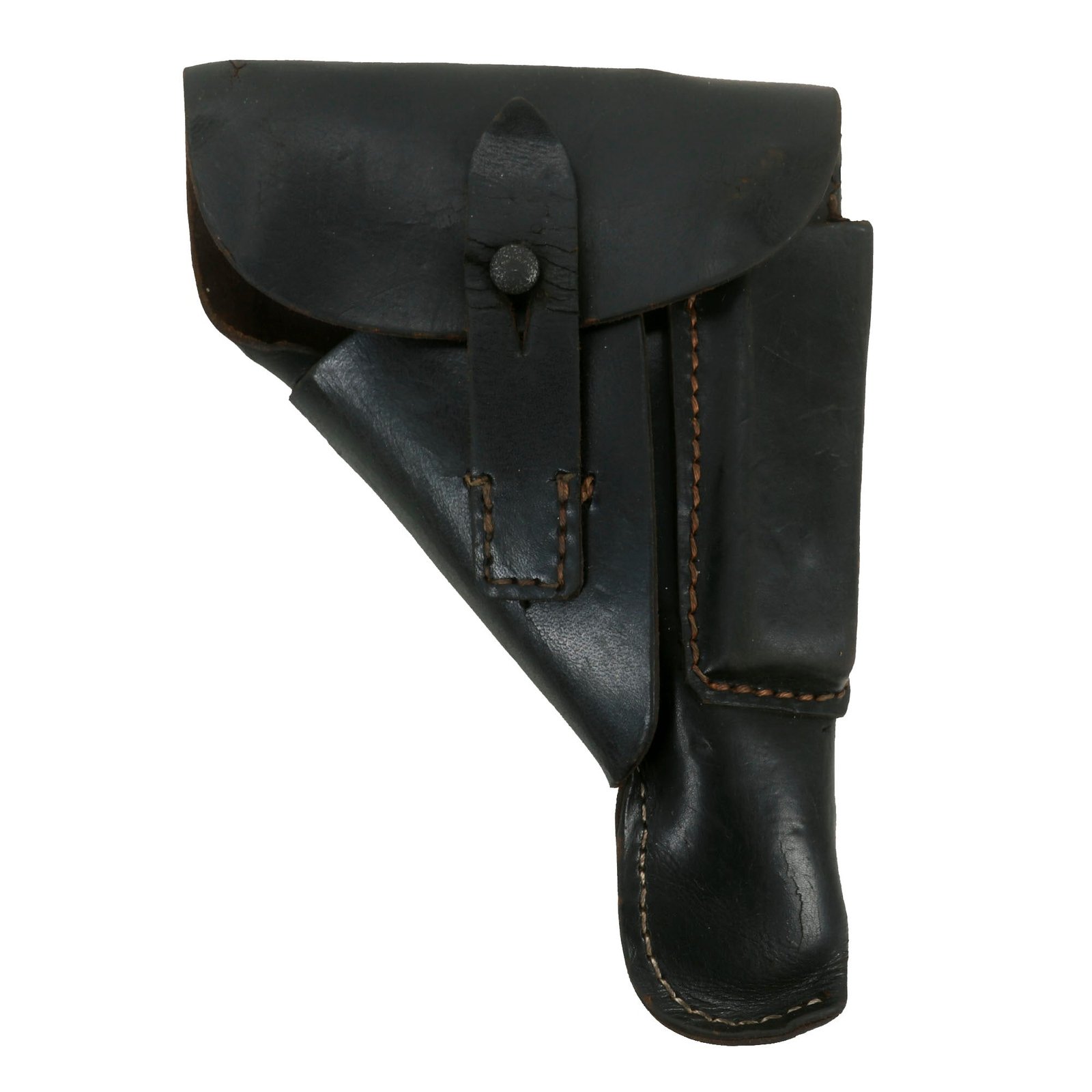 Buy Original German WWII Black Leather High-Front Holster for Walther PP by C. Pose, Berlin - Dated 1944 | Original Firearms Antique For Sale