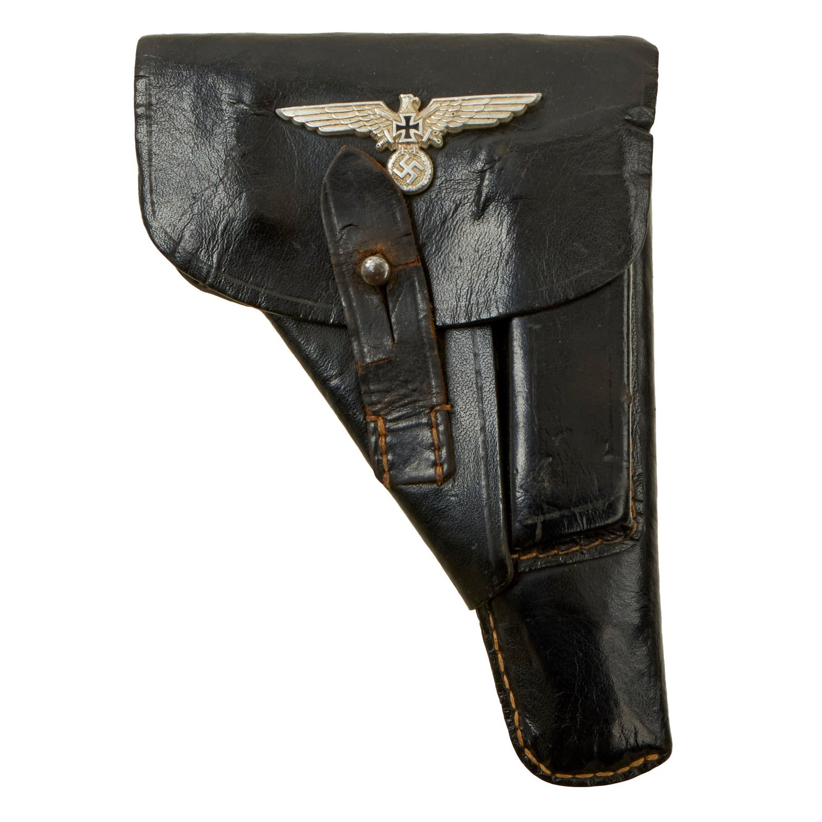 Buy Original German WWII Walther PP / PPK Pistol Late War Preßstoff Ersatz Holster with Soldatenbund Cap Eagle - U.S. G.I. Modified | Original Firearms Antique For Sale