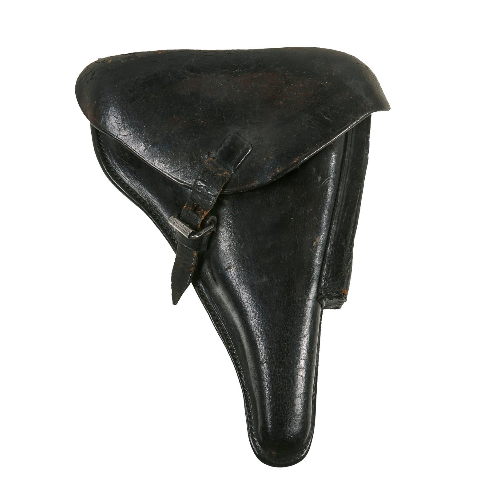 Buy Original German Pre-WWII Rare “K” Date P08 Luger Black Leather Holster by Lederwerke Karl Ackva A.G. - Weimar Stick Eagle Marked - Dated 1934 | Original Firearms Antique For Sale