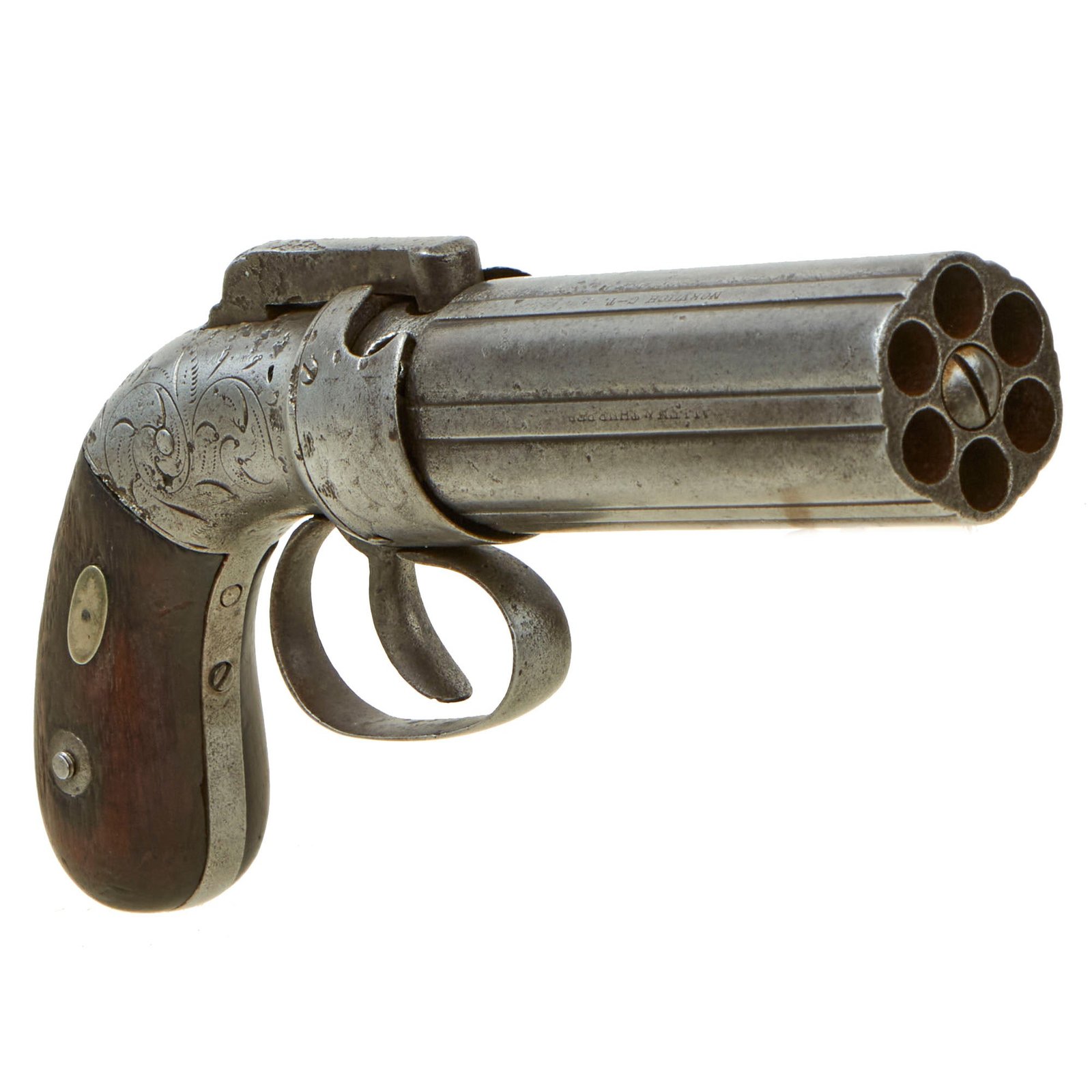 Buy Original U.S. Allen & Thurber of Norwich 1837 Patent .31cal Percussion Pepperbox Revolver - Serial 38 | Original Firearms Antique For Sale