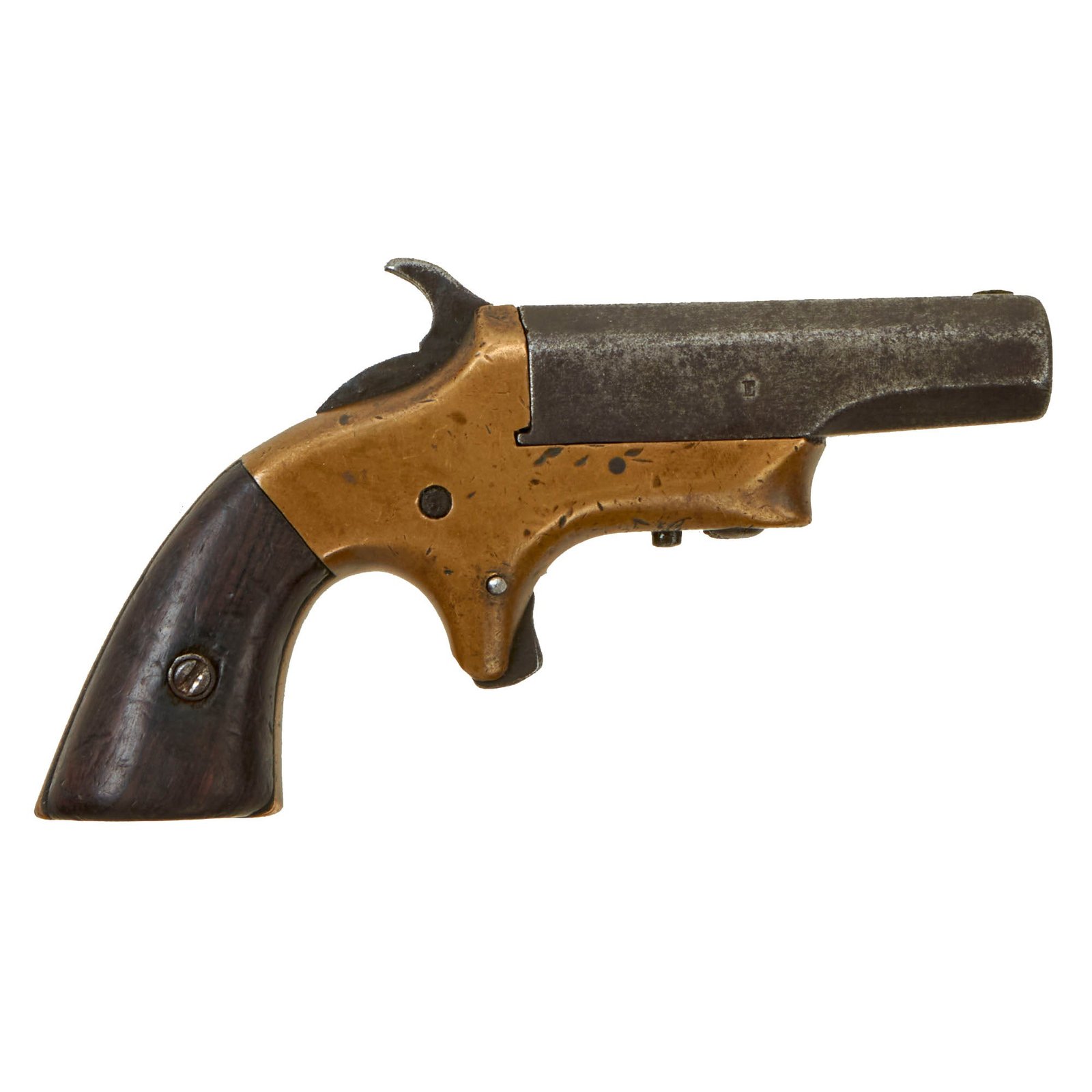 Buy Original U.S. Personalized "Southerner" Single Shot Derringer by Brown Mfg. Co. in .41 Caliber Rimfire - Matching Serial 1733 | Original Firearms Antique For Sale