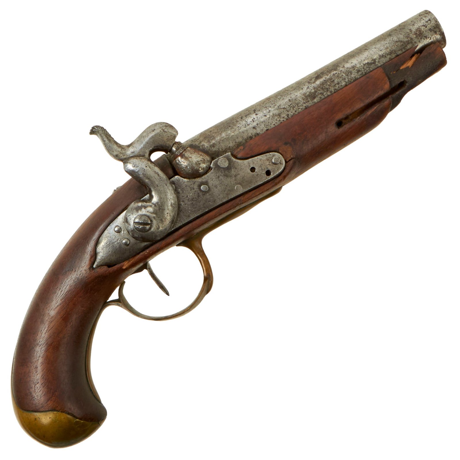 Buy Original European Continental Flintlock Pistol Converted to Percussion - Circa 1800 | Original Firearms Antique For Sale
