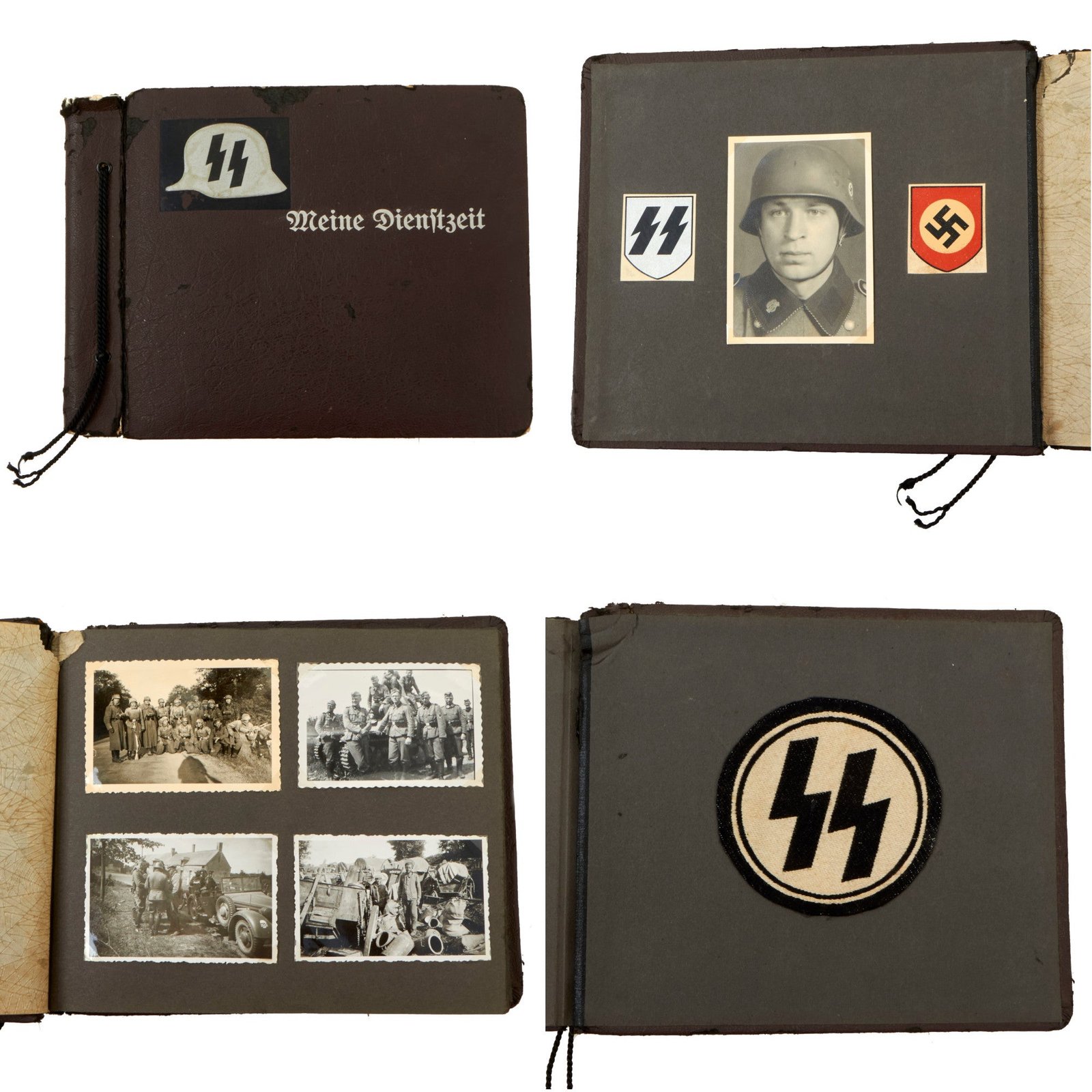 Buy Original German WWII Waffen SS Totenkopf "My Service" Personal Photo Album with Decals & Sports Shirt Insignia Inside Covers - 68 Photos | Original Firearms Antique For Sale
