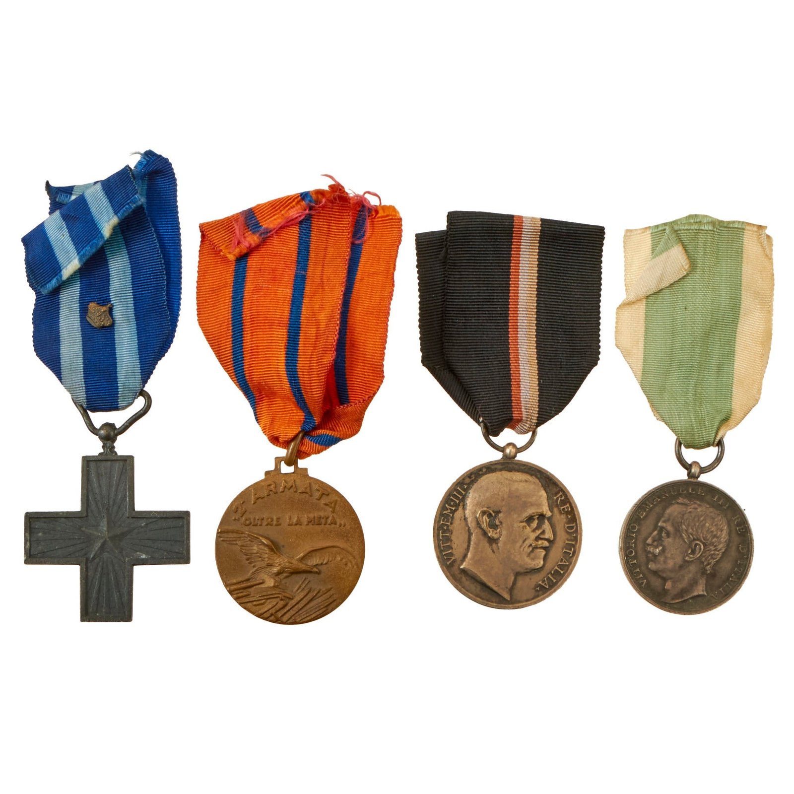 Buy Original Italian WWI & WWII Era Medal Grouping with the Messina Earthquake Medal & War Merit Cross - (4) Items | Original Firearms Antique For Sale