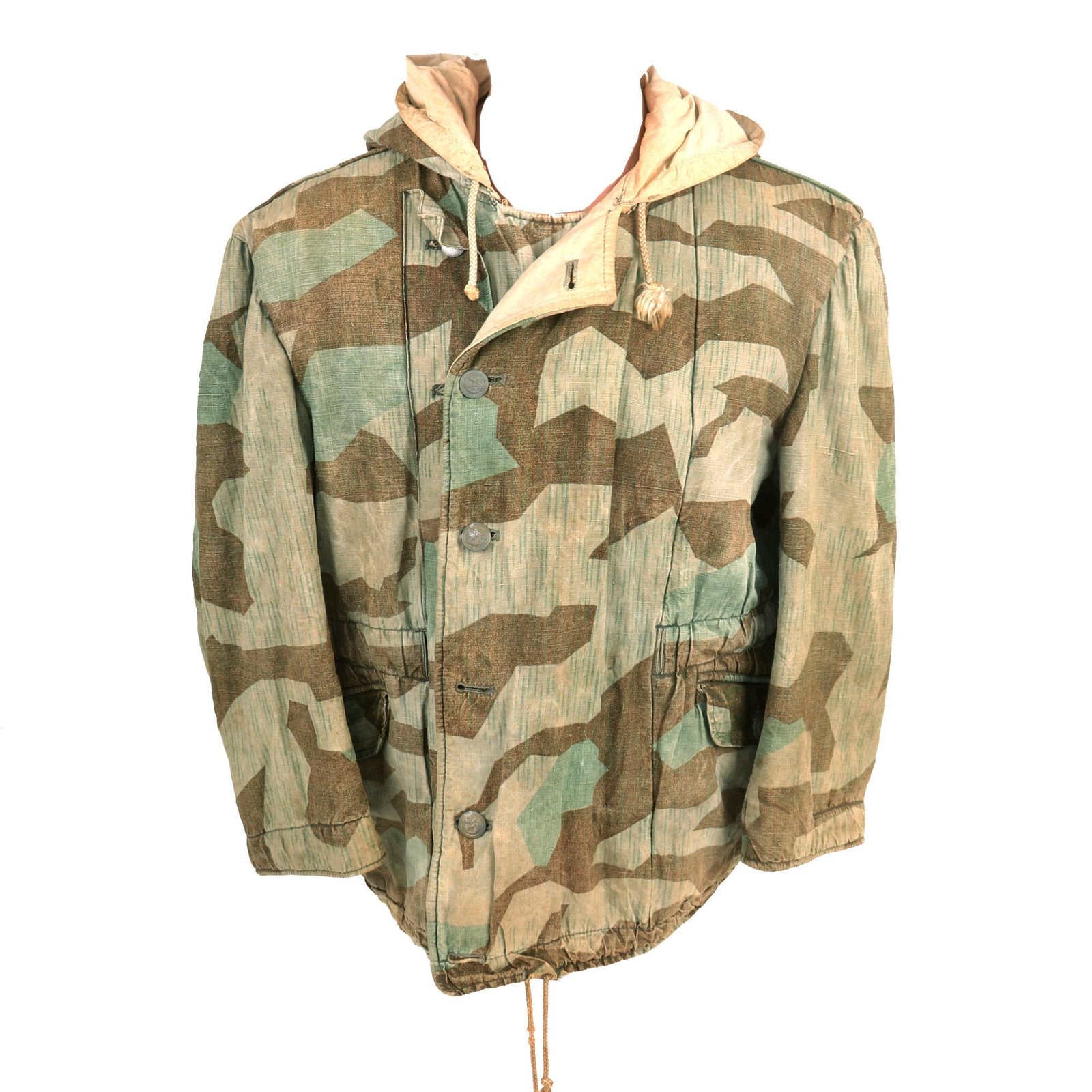Buy Original German WWII Kriegsmarine Coastal Artillery Splinter “A” Camouflage Pattern Winter Parka - Reversible | Original Firearms Antique For Sale