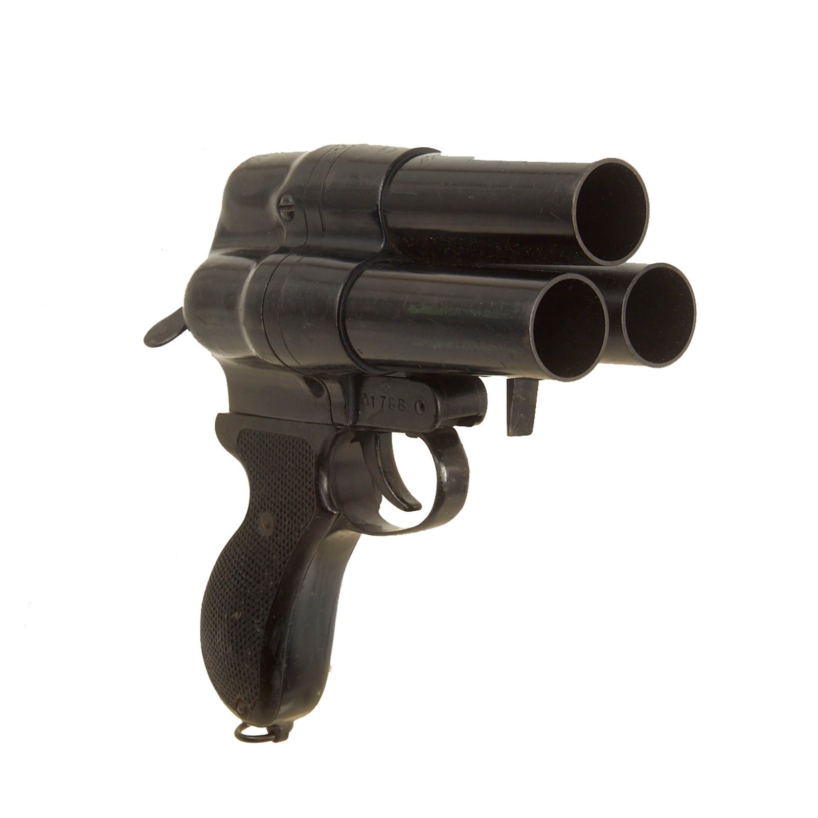 Buy Original Japanese WWII Imperial Navy Nambu Type 90 Three Barrel Flare Signal Pistol - Serial 1788 | Original Firearms Antique For Sale