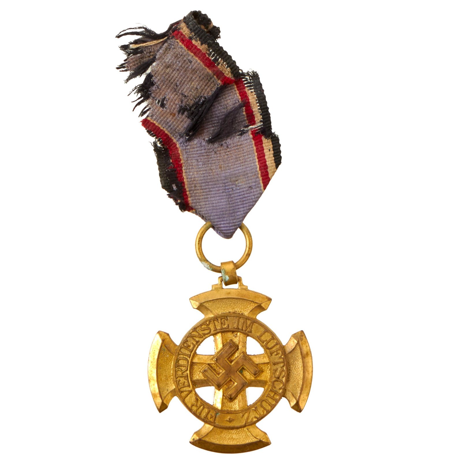 Buy Original Rare German WWII RLB Luftschutz Air Defense Honor Medal 1st Class with Ribbon by Wilhelm Deumer | Original Firearms Antique For Sale