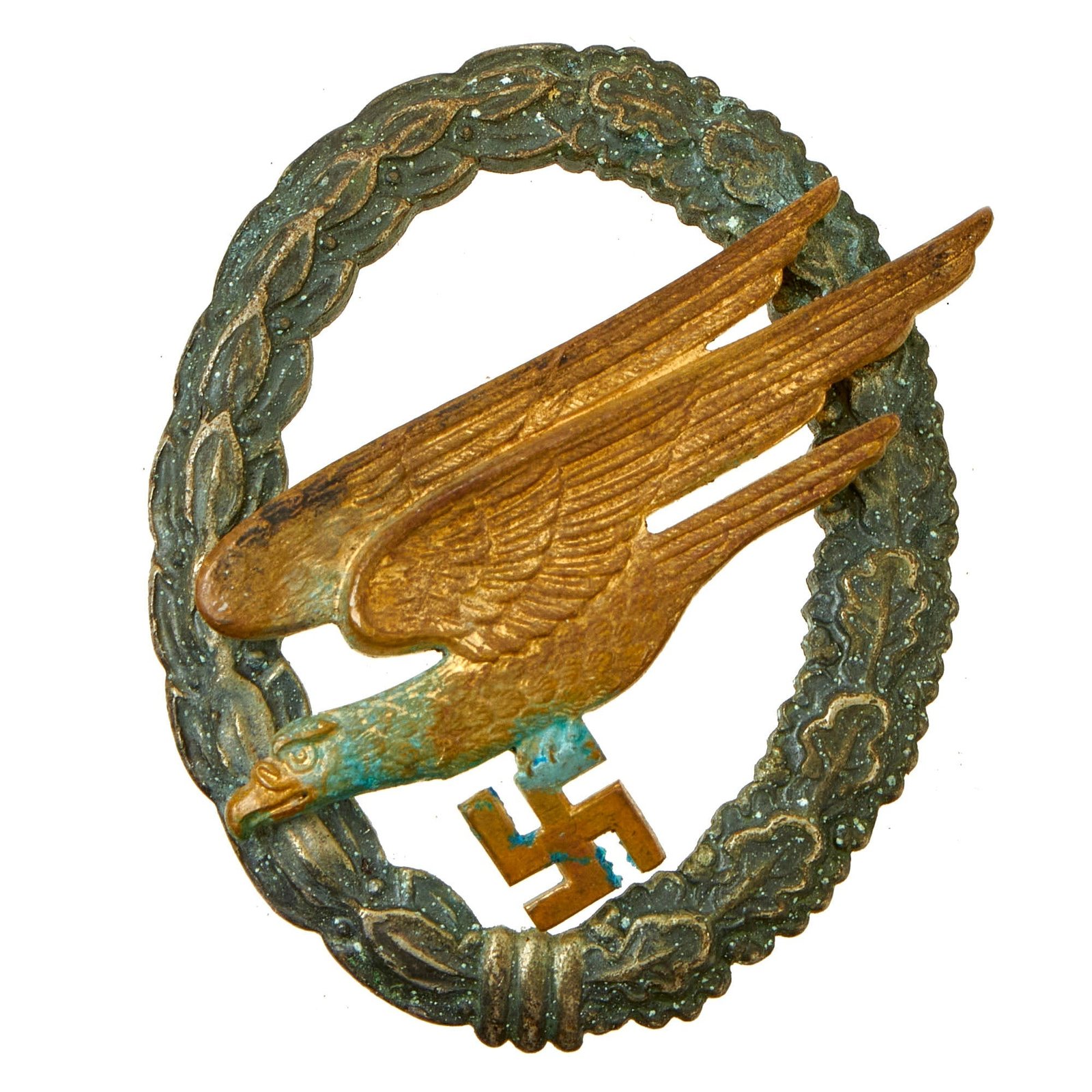 Buy Original German WWII Luftwaffe Paratrooper Fallschirmjäger Badge by F. W. Assmann & Söhne - Missing Pin - Parachutist Badge | Original Firearms Antique For Sale
