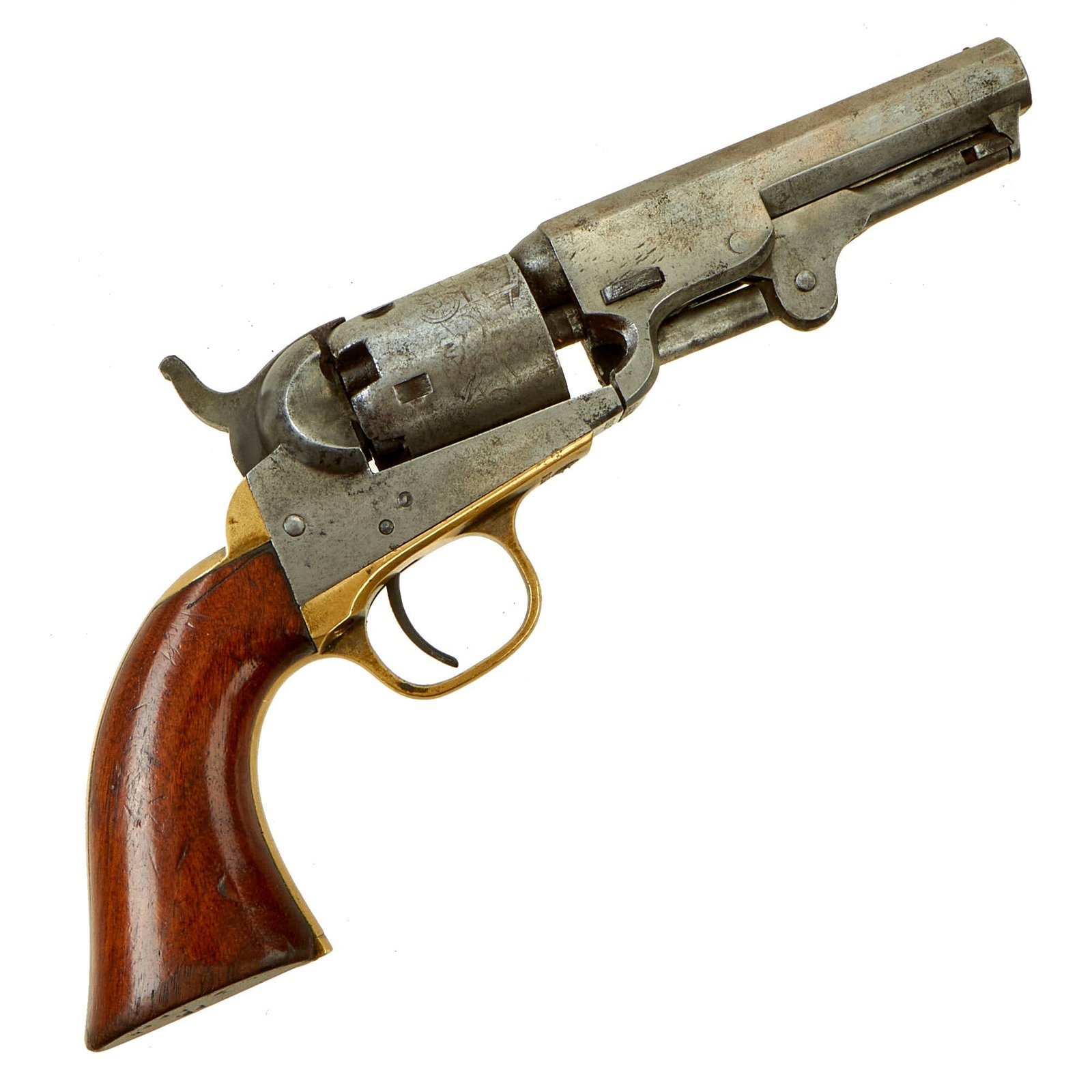 Buy Original U.S. Indian Wars Era Colt M1849 Pocket Percussion Revolver with 4" Barrel & Cylinder Scene made in 1869 - Serial 319157 | Original Firearms Antique For Sale