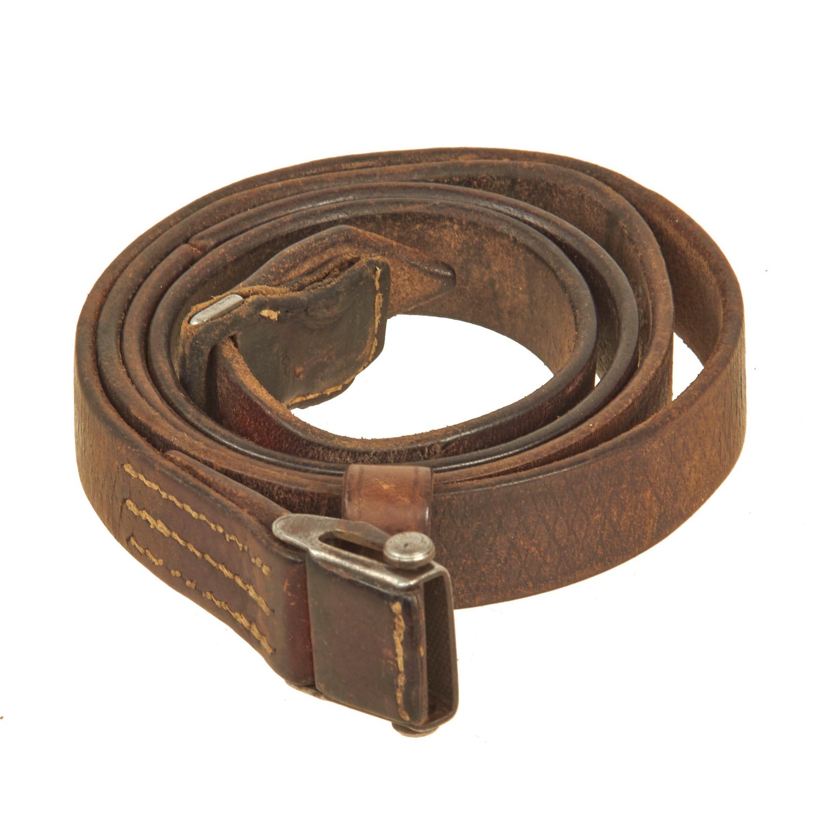 Buy Original German WWII Karabiner 98 kurz K98k Leather Sling with Buckle by L & F - Kar98k | Original Firearms Antique For Sale