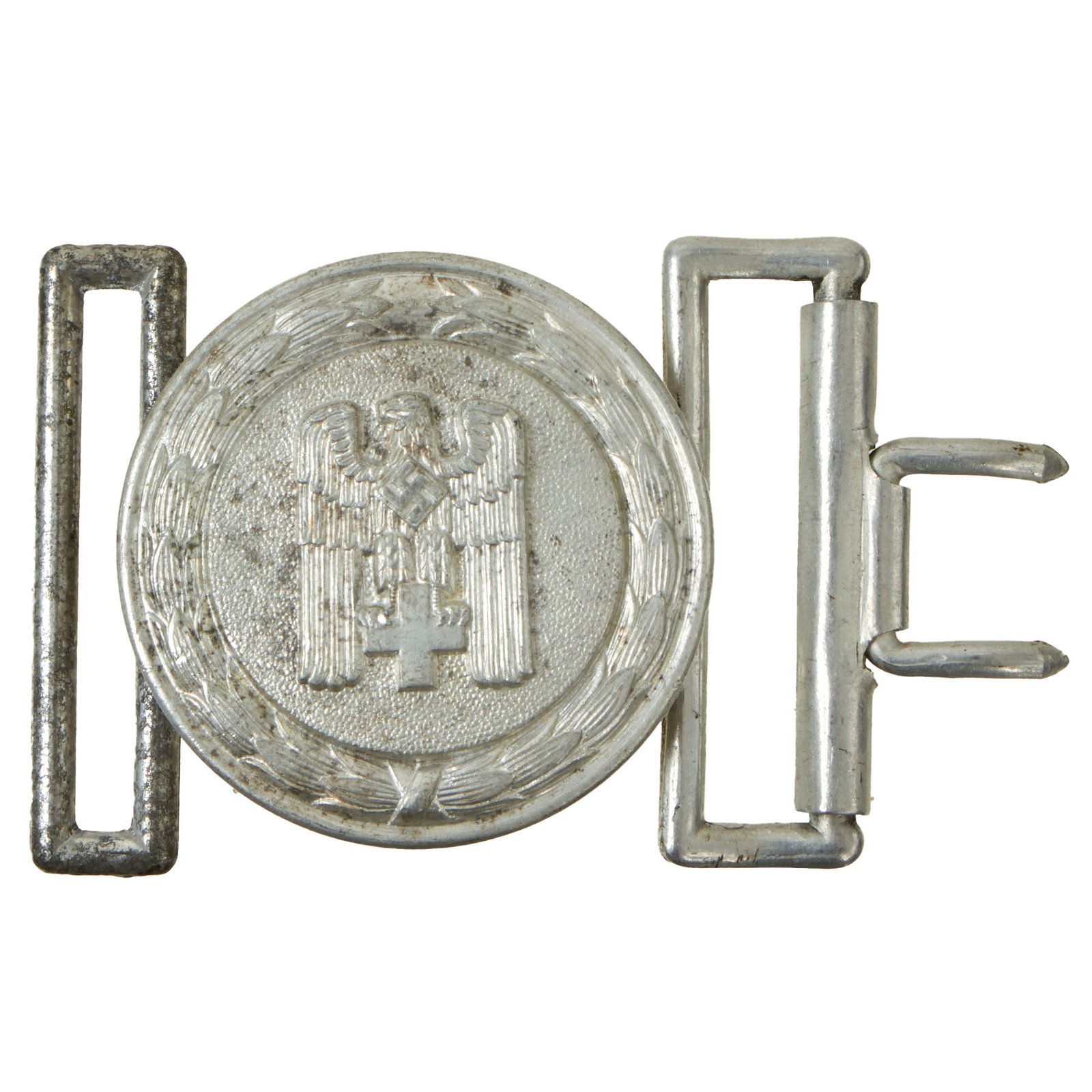 Buy Original German WWII Red Cross DRK Aluminum Officer's Brocade Belt Buckle with Adjustment Clip | Original Firearms Antique For Sale