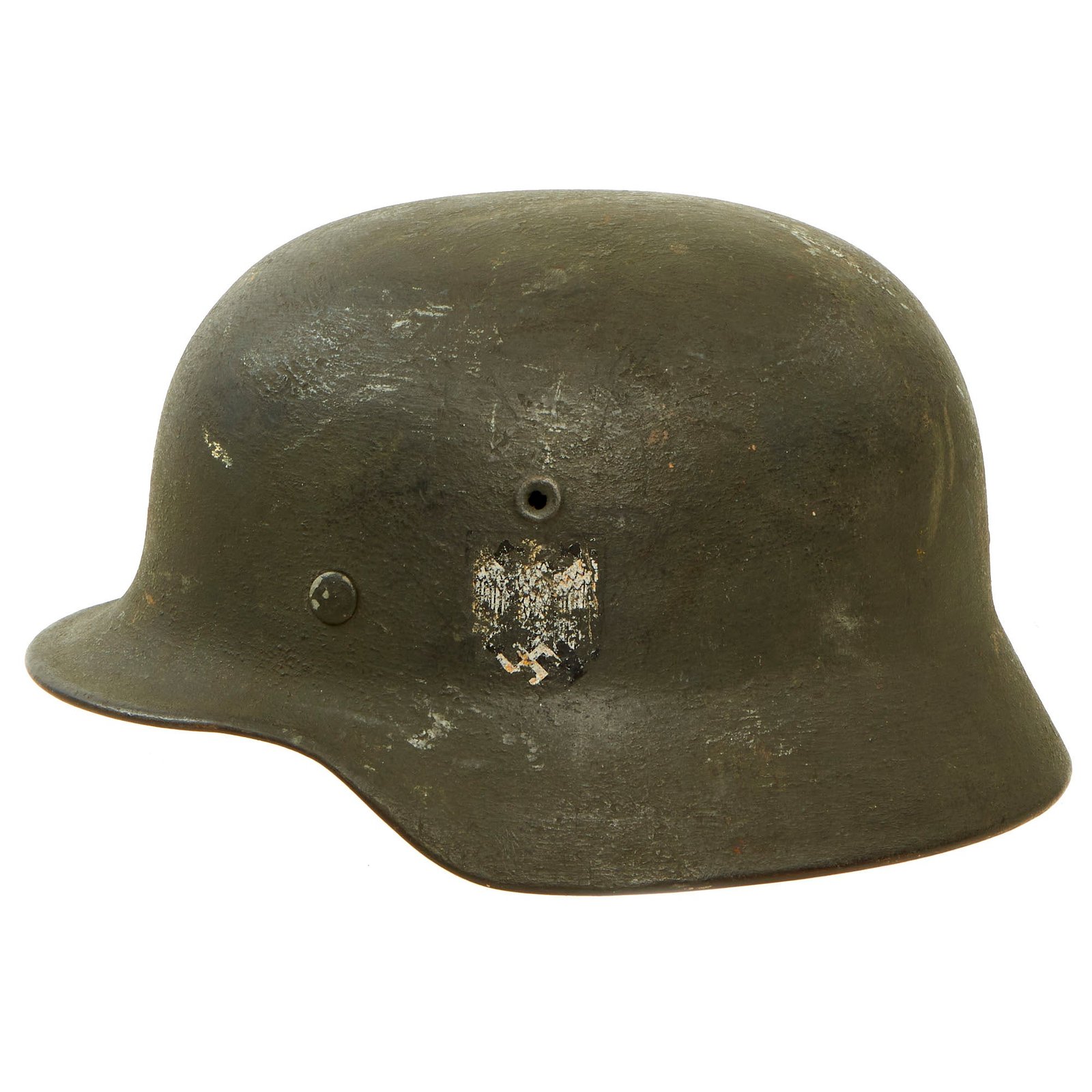 Buy Original German WWII Named Army Heer M40 Double Decal Helmet with 1940 Dated 59cm Liner - EF66 | Original Firearms Antique For Sale