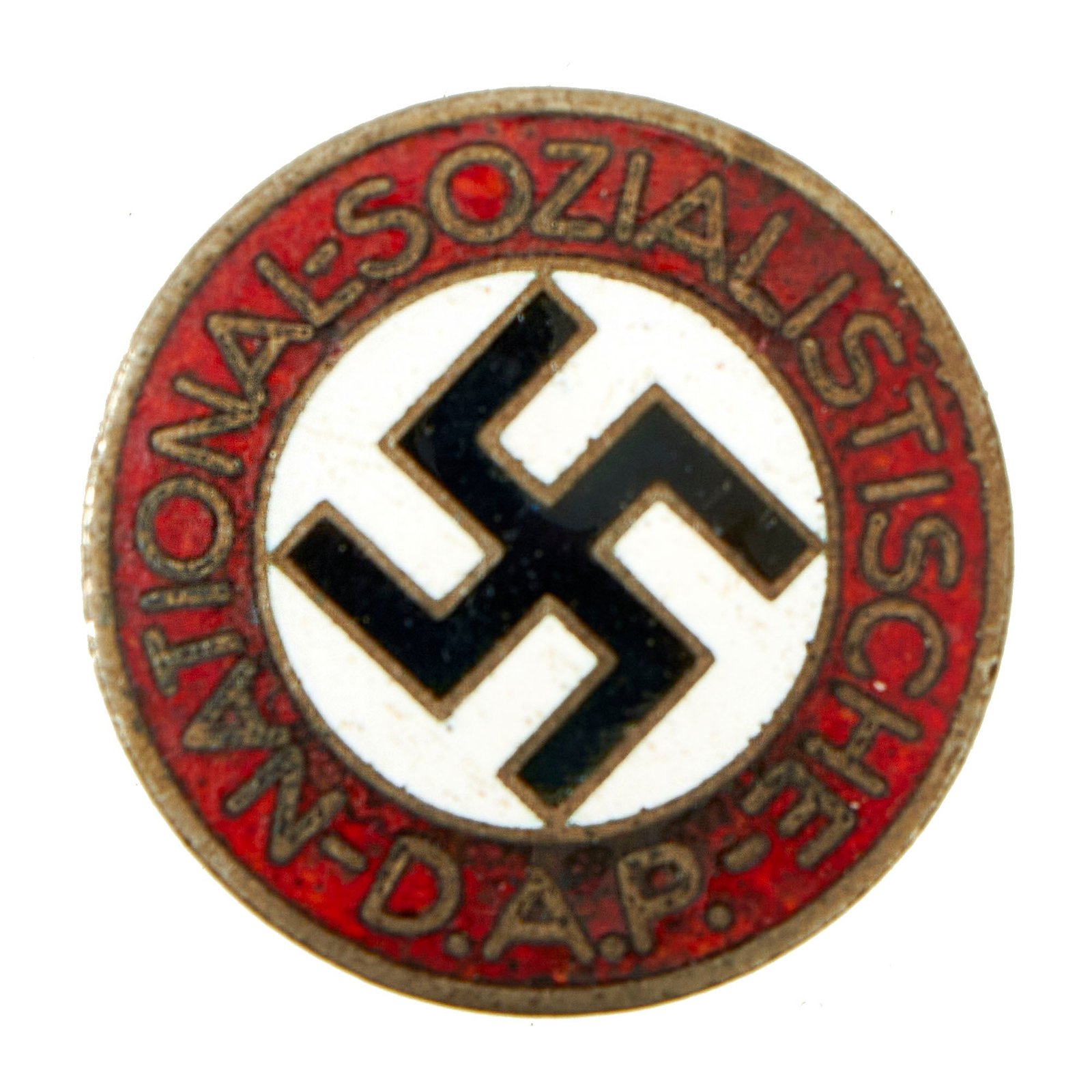 Buy Original German NSDAP Party Enamel Buttonhole Membership Badge by Matthias Oechsler & Söhne - RZM M1/14 | Original Firearms Antique For Sale